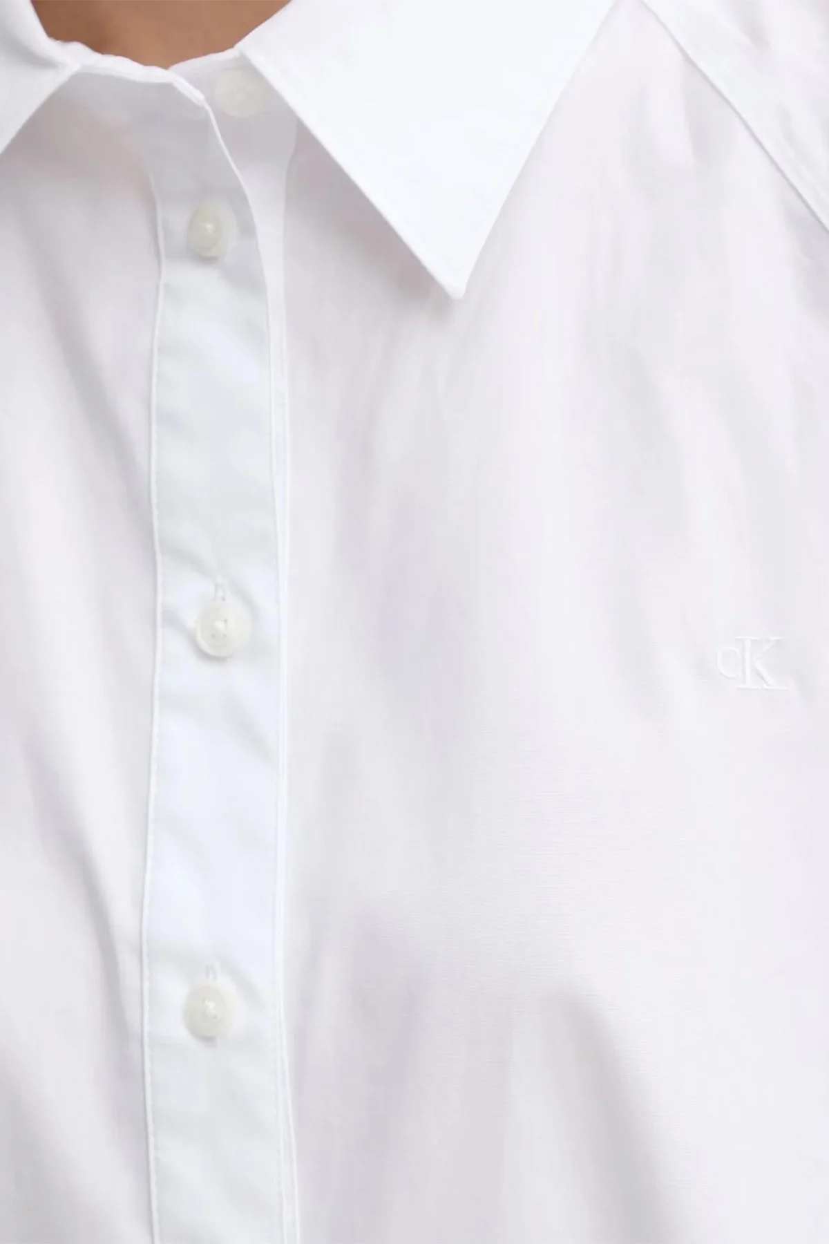 Calvin Klein Pamuklu Relaxed Fit Klasik Yaka Kısa LV047C141GYAA Bayan Gömlek LV047C141G YAA BEYAZ - 5