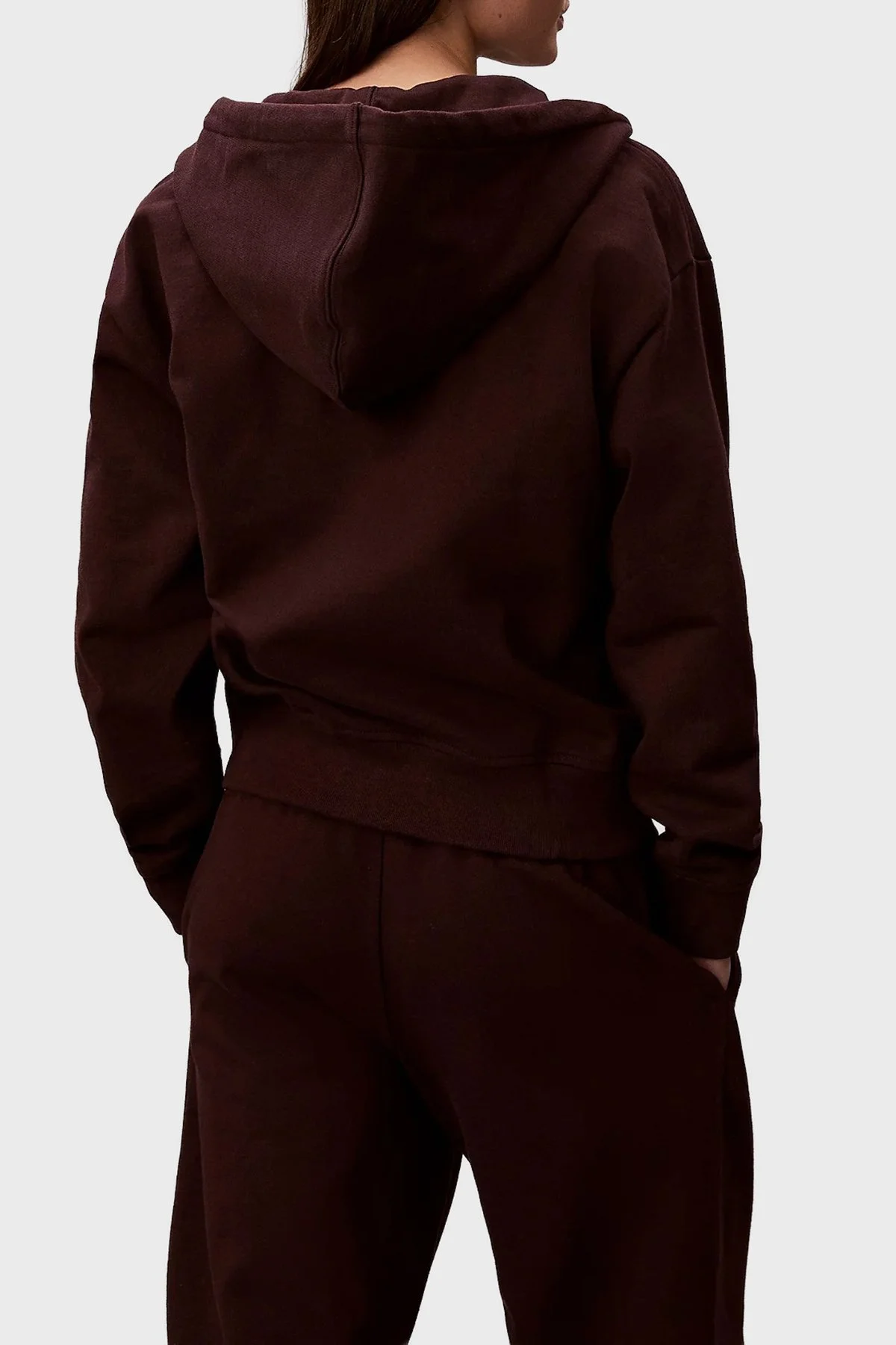 Calvin Klein Pamuklu Relaxed Fit Lastikli Paça Jogger LV047B235G2E8 Bayan Pantolon LV047B235G 2E8 MOR - 3