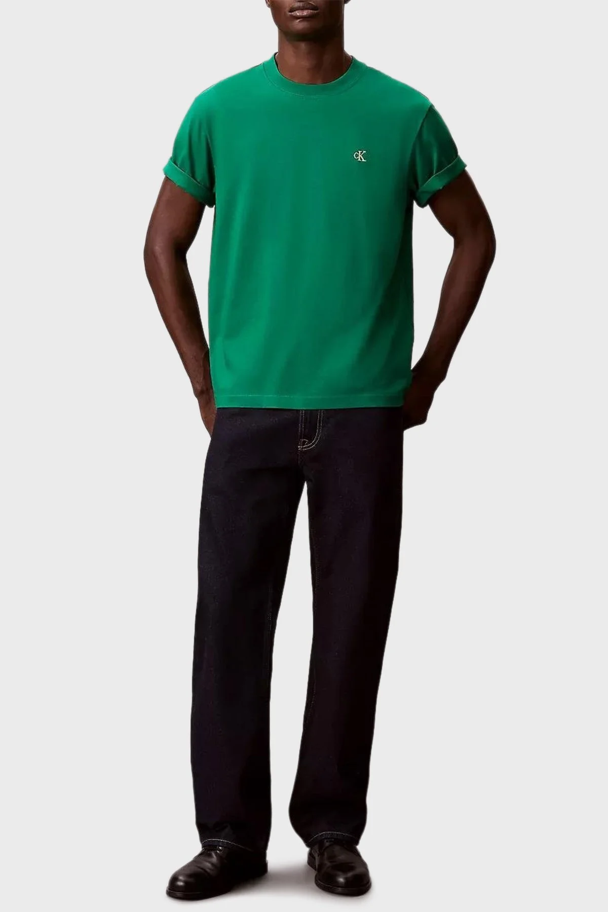 Calvin Klein Pamuklu Relaxed Fit Logolu Bisiklet Yaka LV04RC275G2ES Erkek T Shirt LV04RC275G 2ES YEŞİL - 2