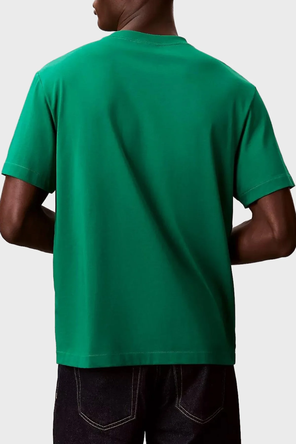 Calvin Klein Pamuklu Relaxed Fit Logolu Bisiklet Yaka LV04RC275G2ES Erkek T Shirt LV04RC275G 2ES YEŞİL - 3