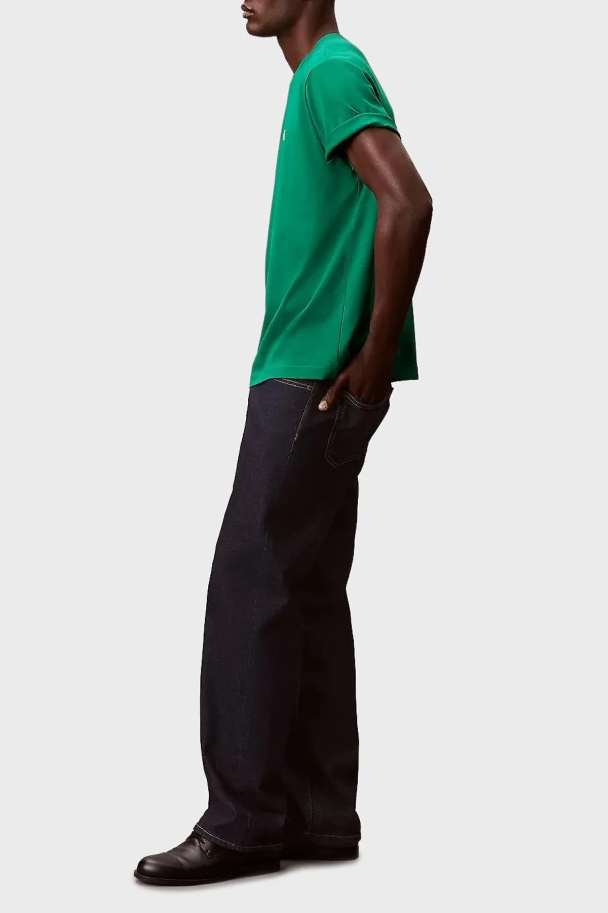 Calvin Klein Pamuklu Regular Fit Logolu Bisiklet Yaka LV04RC275G2ES Erkek T Shirt LV04RC275G 2ES YEŞİL - 5