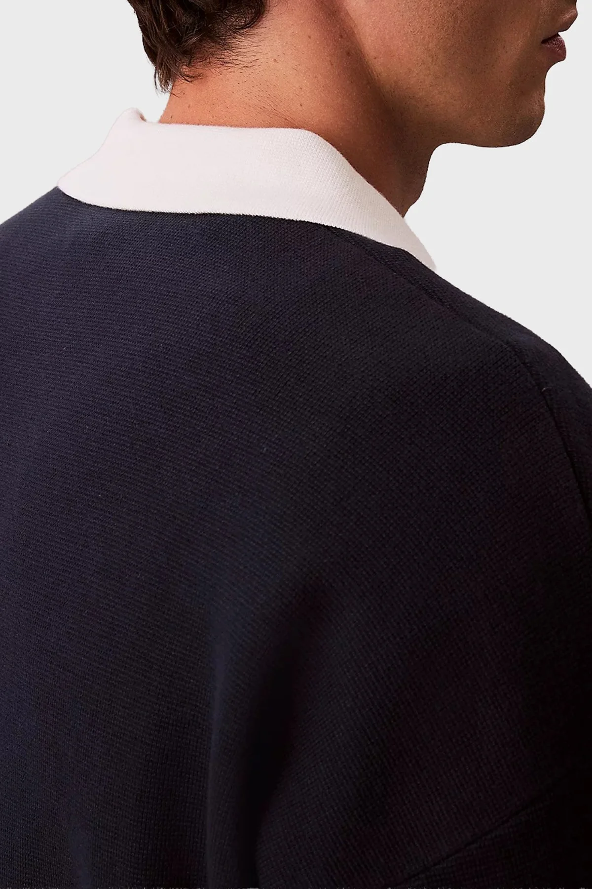 Calvin Klein Pamuklu Relaxed Fit LV04RD303GCEF Erkek Polo Yaka Kazak LV04RD303G CEF LACİVERT - 5