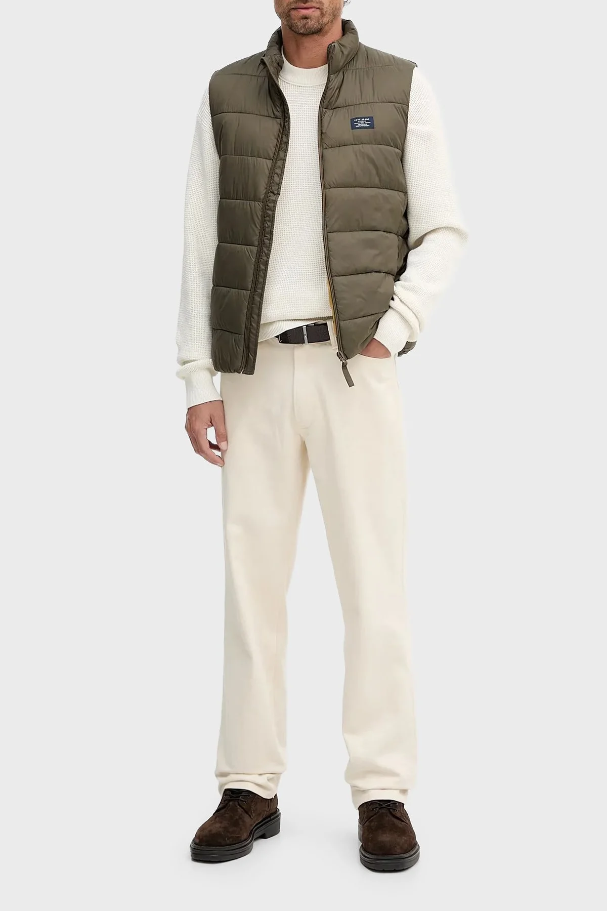 Calvin Klein Pamuklu Relaxed Fit Waffle LV04RD313GYAS Erkek Kazak LV04RD313G YAS KREM - 2