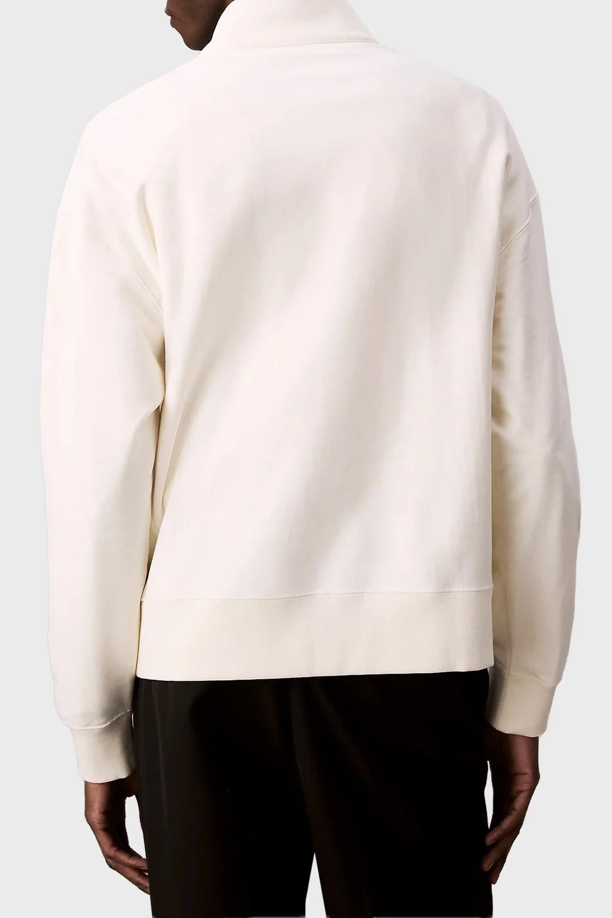 Calvin Klein Pamuklu Relaxed Fit Yarım Fermuarlı Dik Yaka LV04RC227GYAS Erkek Sweat LV04RC227G YAS BEYAZ - 8