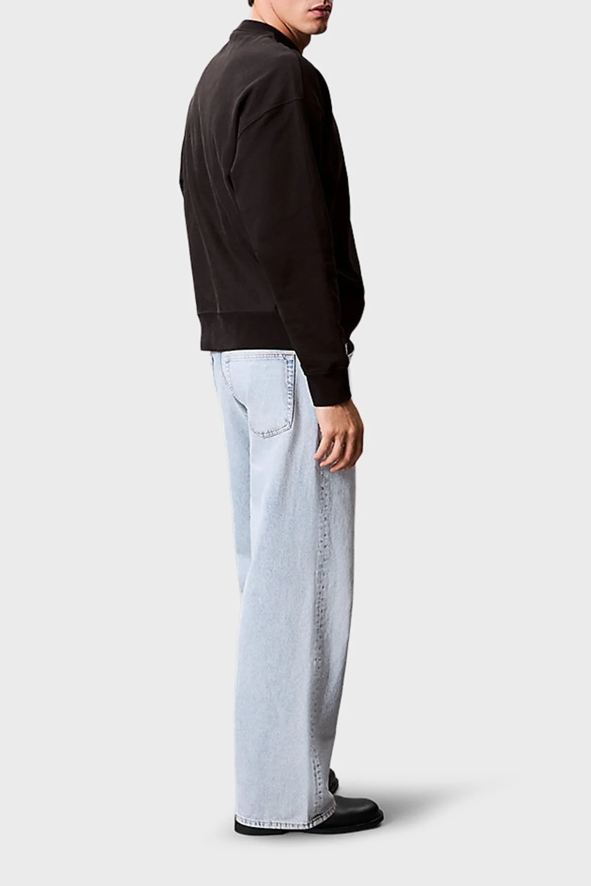 Calvin Klein Pamuklu Relaxed Fit Yuvarlak Yaka LV04RC277GUB1 Erkek Sweat LV04RC277G UB1 SİYAH - 3