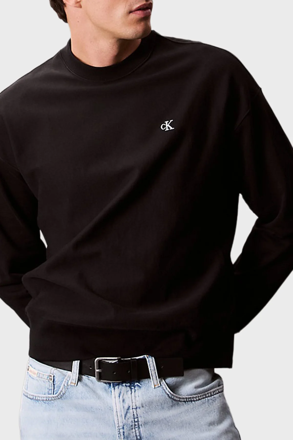 Calvin Klein Pamuklu Relaxed Fit Yuvarlak Yaka LV04RC277GUB1 Erkek Sweat LV04RC277G UB1 SİYAH - 6