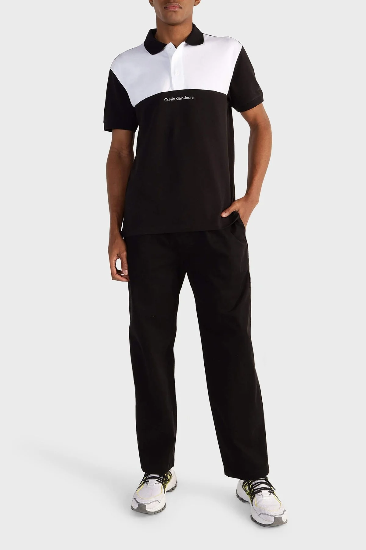 Calvin Klein Pamuklu Renk Bloklu Regular Fit J30J324609BEH Erkek Polo Yaka T Shirt J30J324609 BEH SİYAH - 3