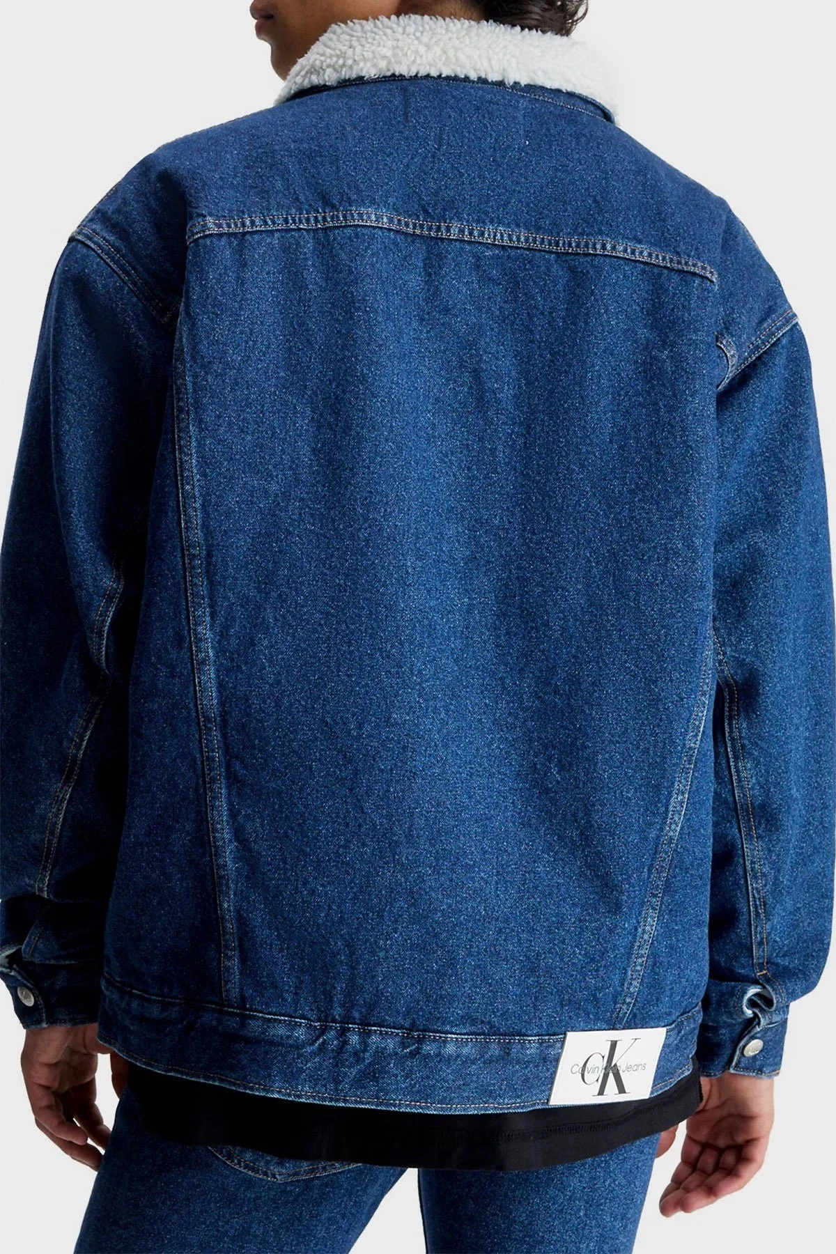 Calvin Klein Pamuklu Sherpa Regular Fit 90s J30J3239051A4 Erkek Kot Ceket J30J323905 1A4 LACİVERT - 2