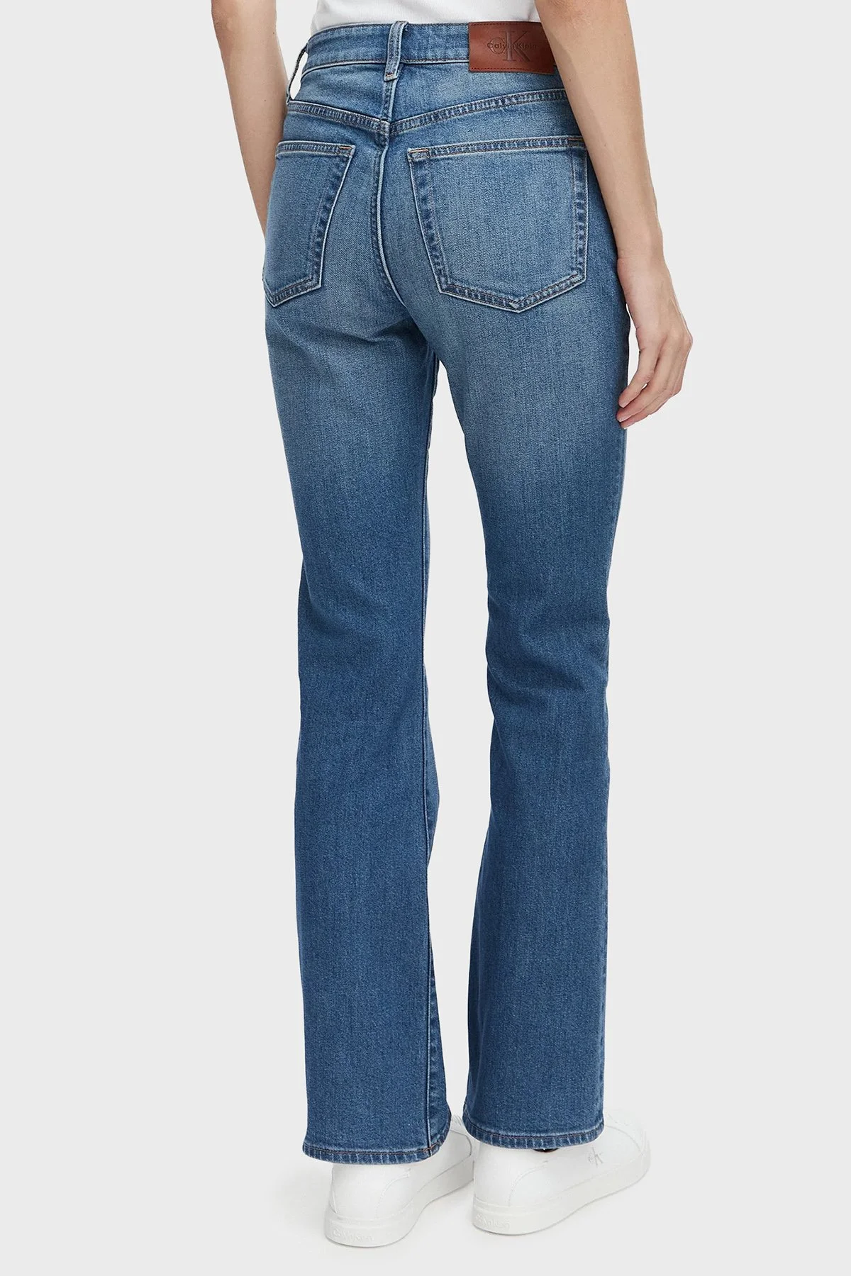 Calvin Klein Pamuklu Skinny Bootcut Fit Yüksek Bel Jeans LV047F666GQ0P Kadın Kot Pantolon LV047F666G Q0P MAVİ - 3