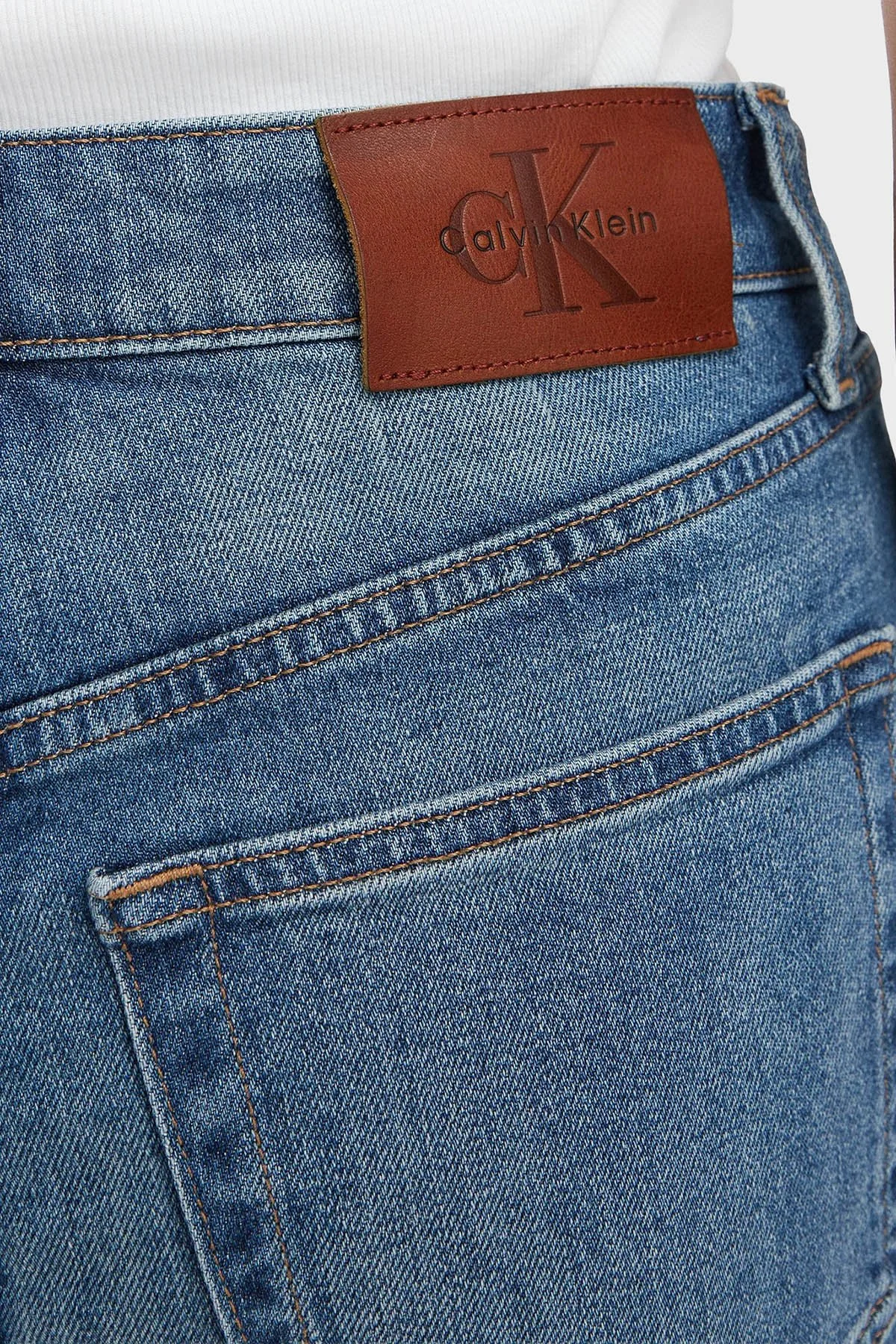 Calvin Klein Pamuklu Skinny Bootcut Fit Yüksek Bel Jeans LV047F666GQ0P Kadın Kot Pantolon LV047F666G Q0P MAVİ - 5