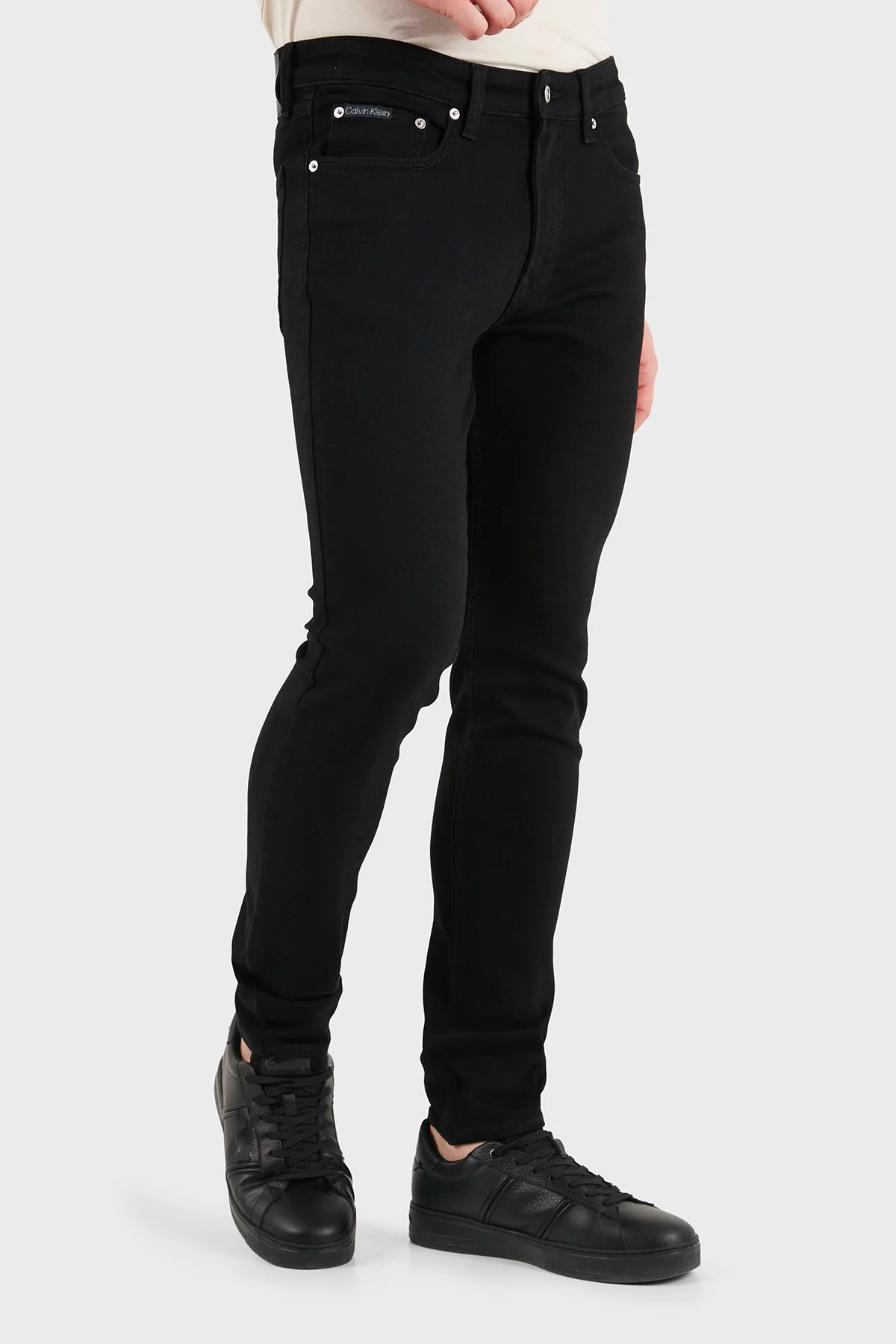 Calvin Klein Pamuklu Skinny Fit Dar Paça Jeans LV04RF737GJW4 Erkek Kot Pantolon LV04RF737G JW4 SİYAH - 4