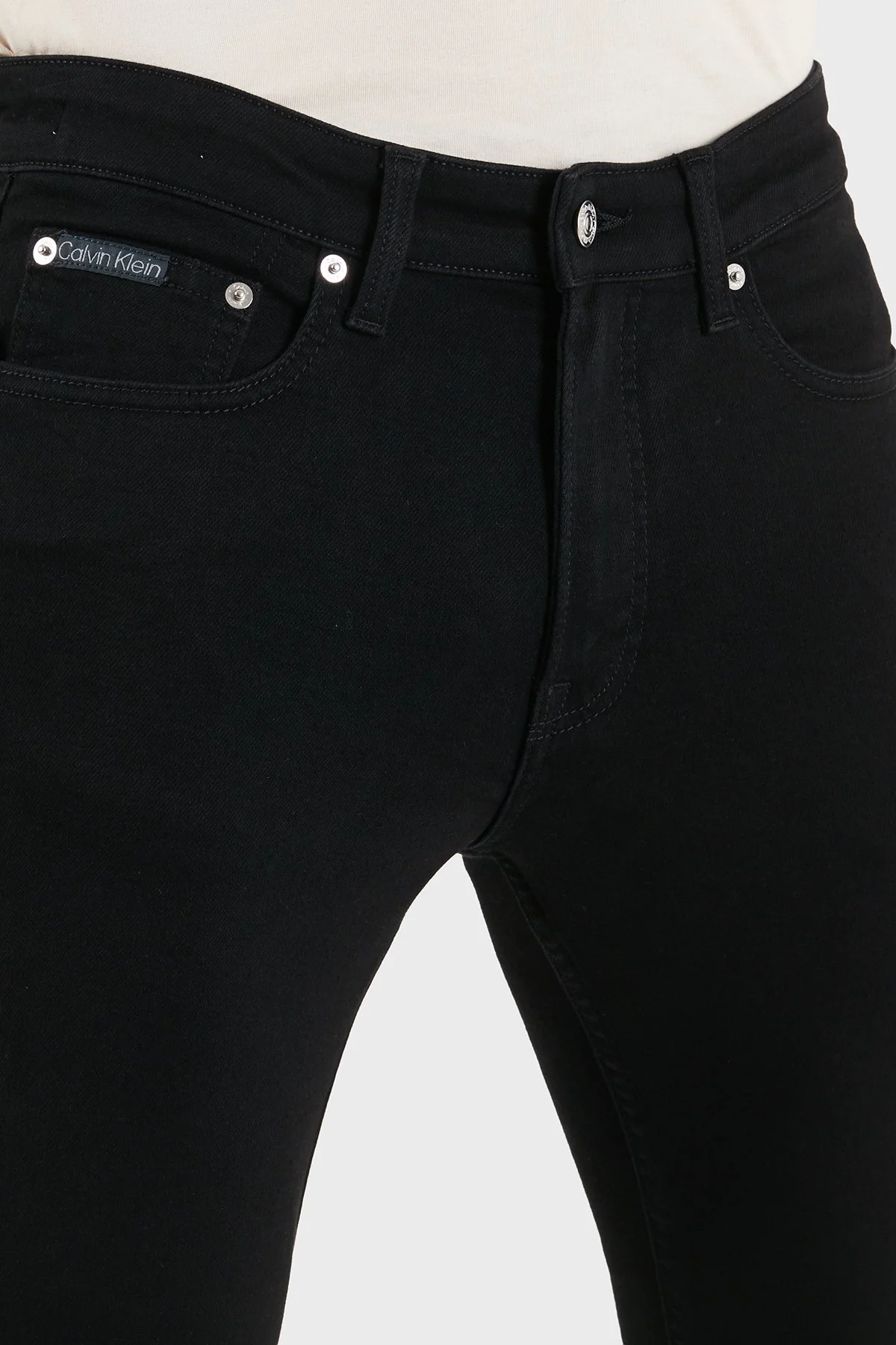 Calvin Klein Pamuklu Skinny Fit Dar Paça Jeans LV04RF737GJW4 Erkek Kot Pantolon LV04RF737G JW4 SİYAH - 6