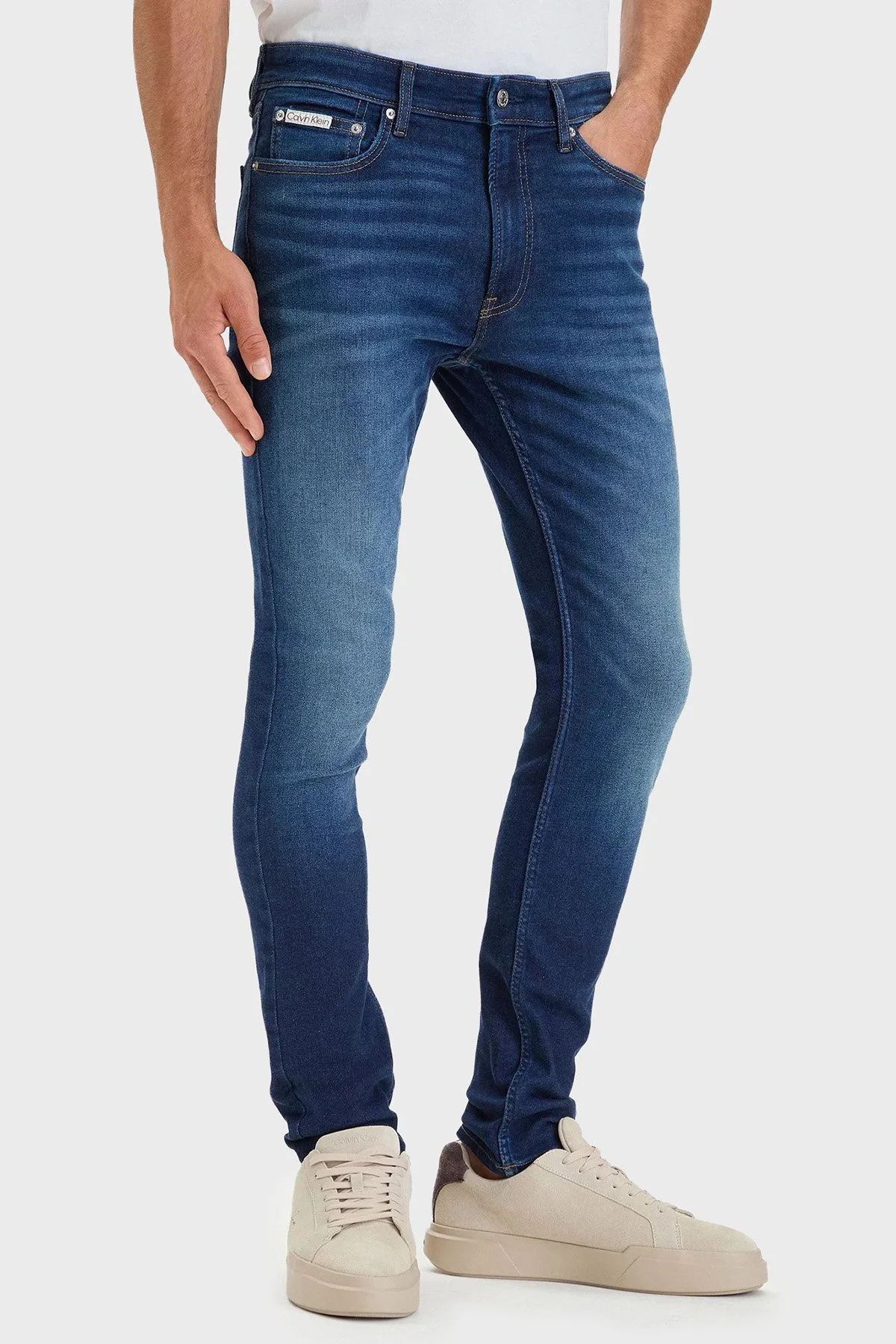 Calvin Klein Pamuklu Skinny Fit Dar Paça Jeans LV04RH754GEZS Erkek Kot Pantolon LV04RH754G EZS Lacivert - 1