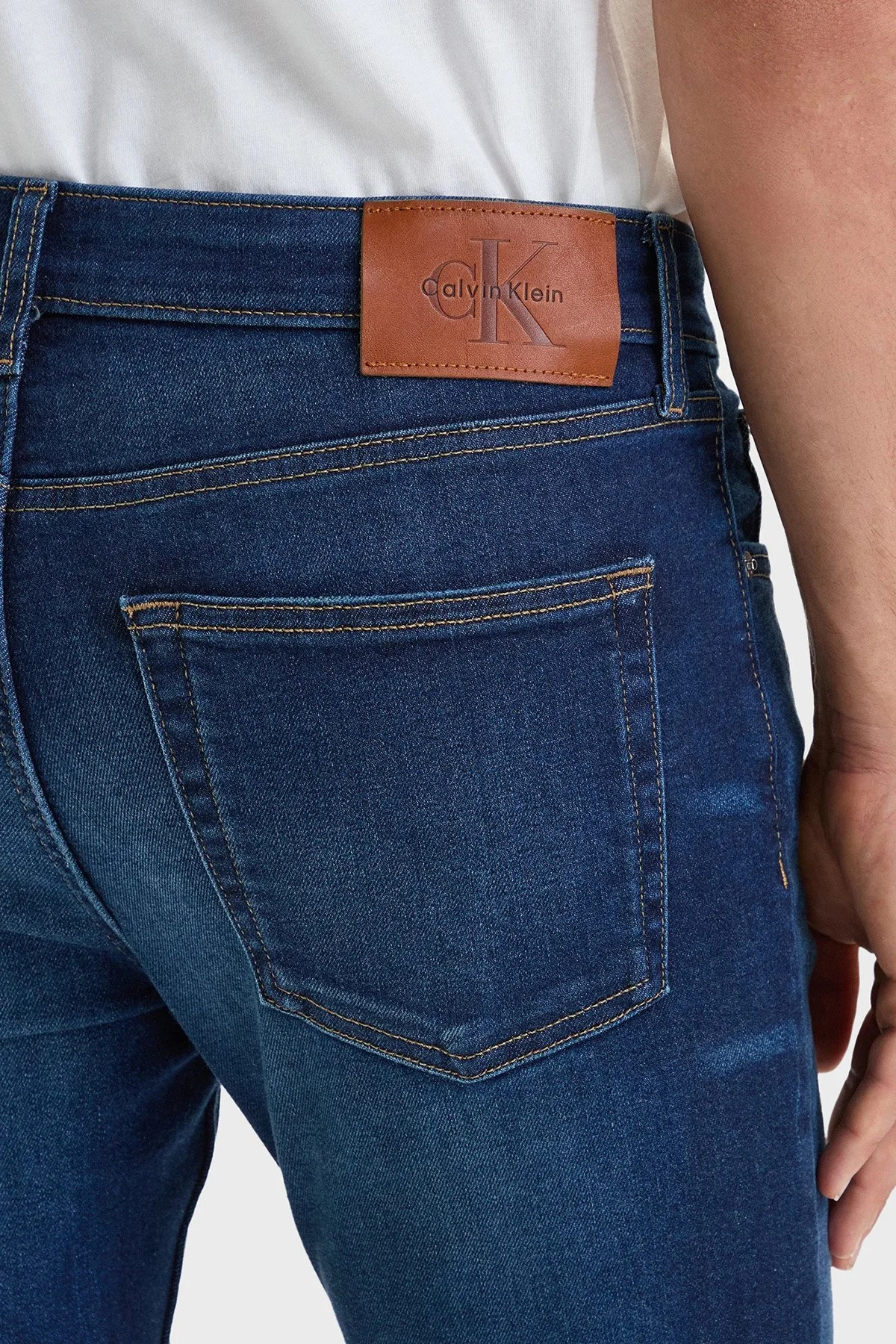 Calvin Klein Pamuklu Skinny Fit Dar Paça Jeans LV04RH754GEZS Erkek Kot Pantolon LV04RH754G EZS Lacivert - 5