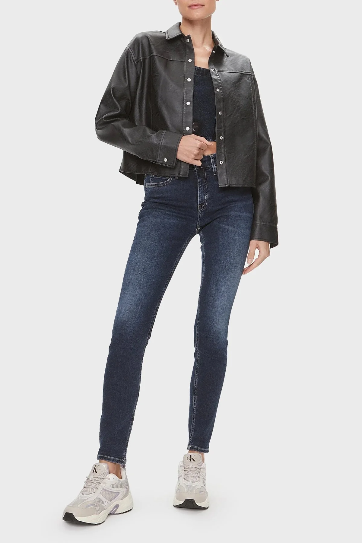 Calvin Klein Pamuklu Skinny Fit Jeans J20J2224451BJ Bayan Kot Pantolon J20J222445 1BJ SİYAH - 2