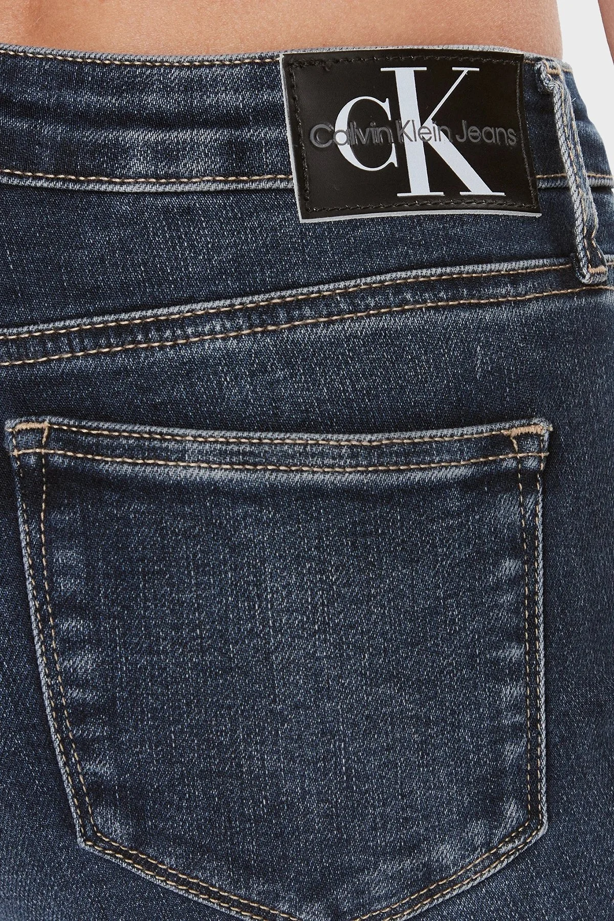 Calvin Klein Pamuklu Skinny Fit Jeans J20J2224451BJ Bayan Kot Pantolon J20J222445 1BJ SİYAH - 5