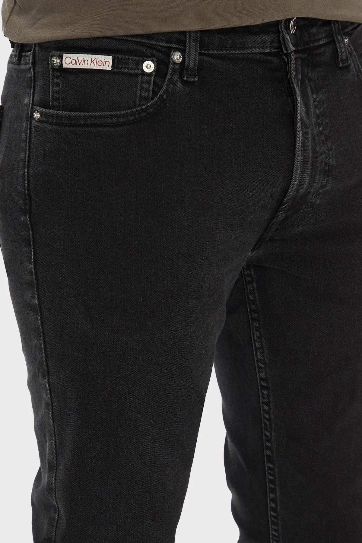 Calvin Klein Pamuklu Skinny Fit Normal Bel Dar Paça Jeans LV04RB722G846 Erkek Kot Pantolon LV04RB722G 846 SİYAH - 3