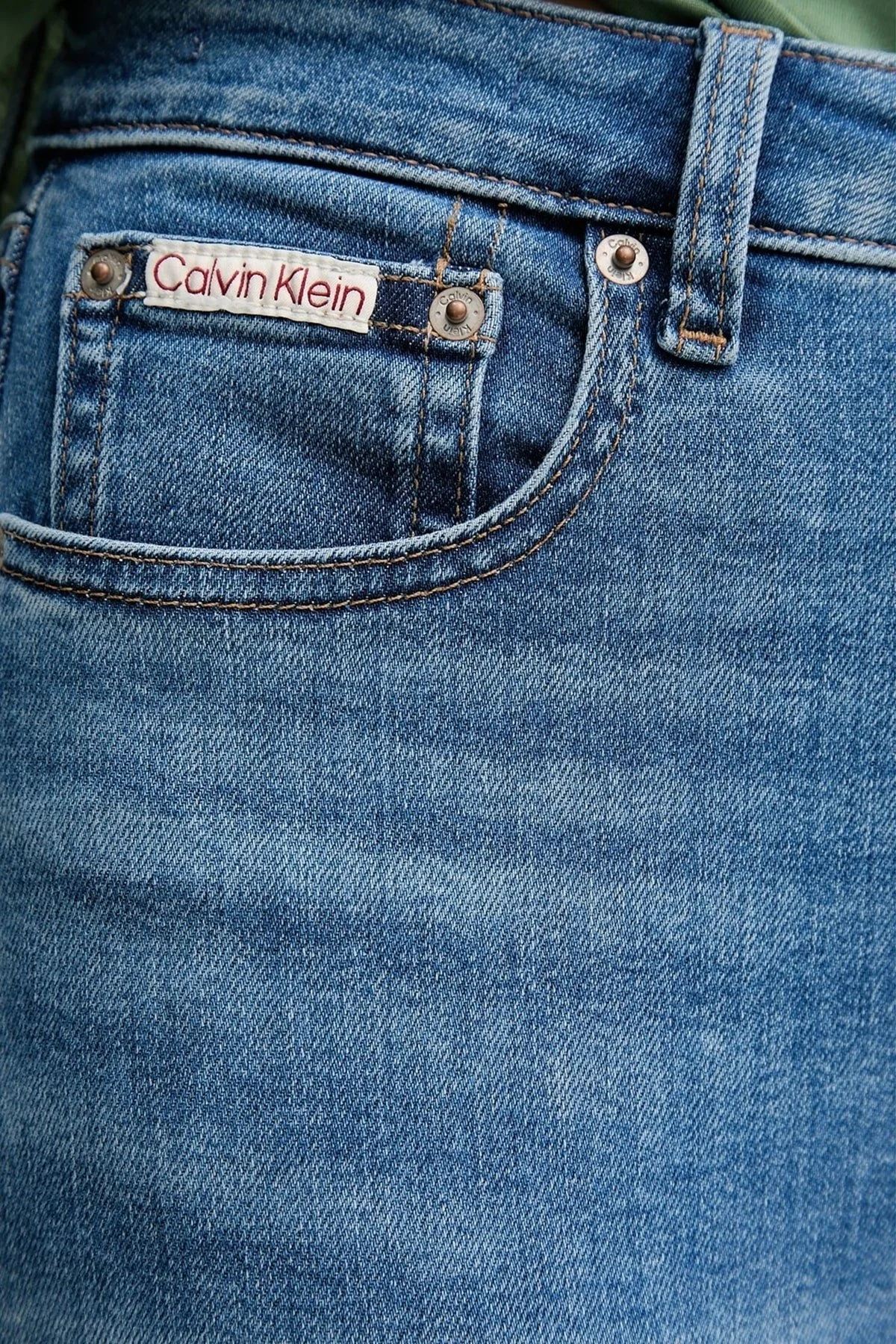 Calvin Klein Pamuklu Skinny Fit Yüksek Bel Dar Paça Jeans LV047B769GVRW Bayan Kot Pantolon LV047B769G VRW MAVİ - 3