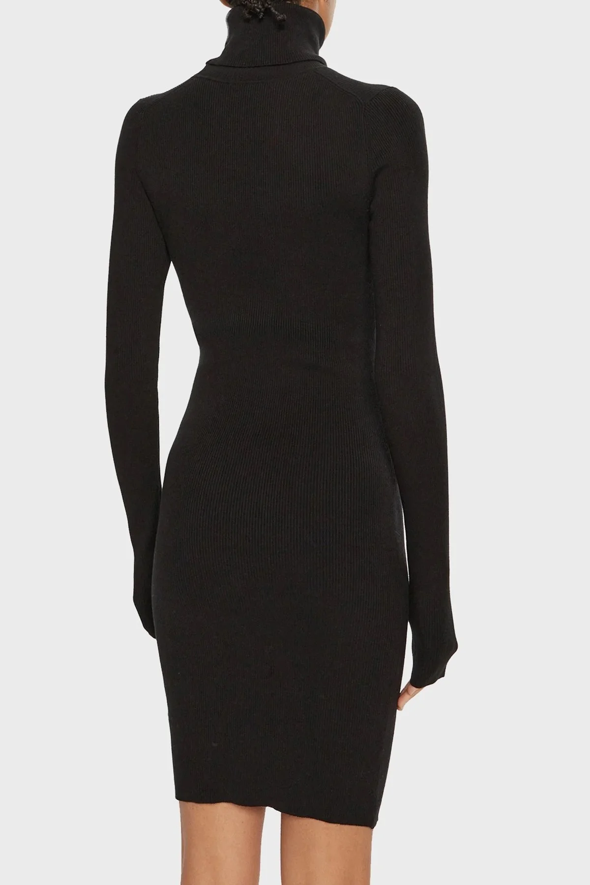 Calvin Klein Pamuklu Slim Fit Balıkçı Yaka Fitilli J20J224150BEH Bayan Elbise J20J224150 BEH SİYAH - 3