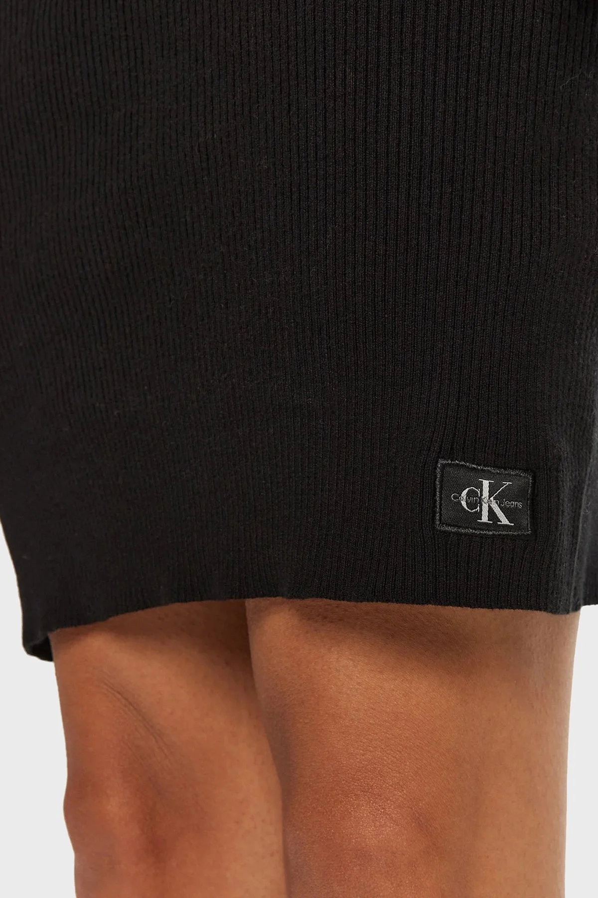 Calvin Klein Pamuklu Slim Fit Balıkçı Yaka Fitilli J20J224150BEH Bayan Elbise J20J224150 BEH SİYAH - 5