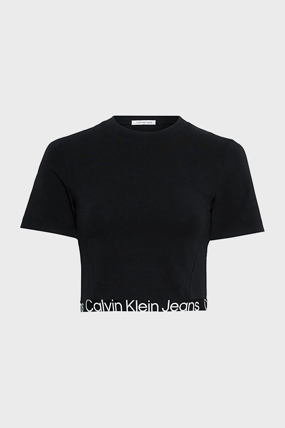 Calvin Klein Pamuklu Slim Fit Bisiklet Yaka Crop J20J222189BEH Bayan T Shirt J20J222189 BEH SİYAH - 5