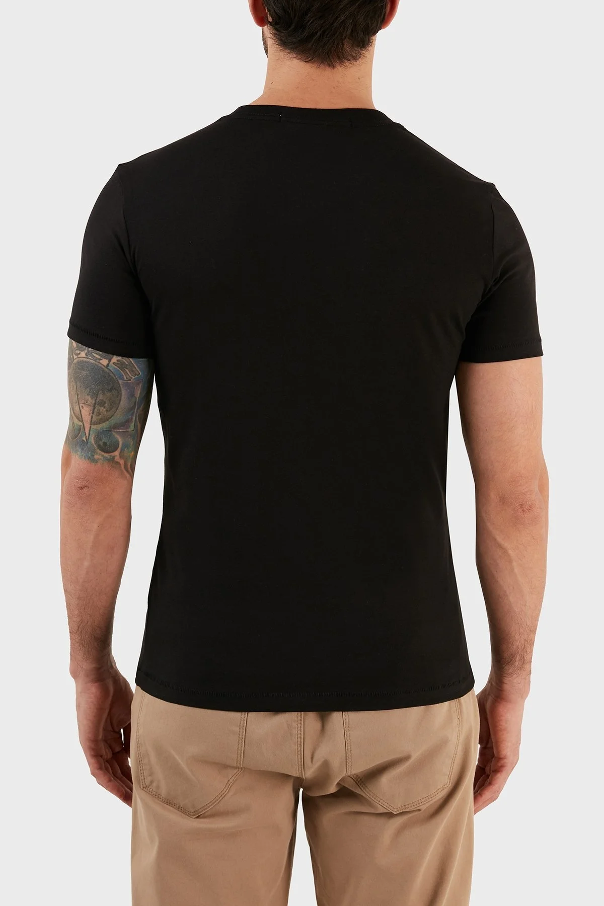 Calvin Klein Pamuklu Slim Fit Bisiklet Yaka Erkek T Shirt J30J322511 BEH SİYAH - 5