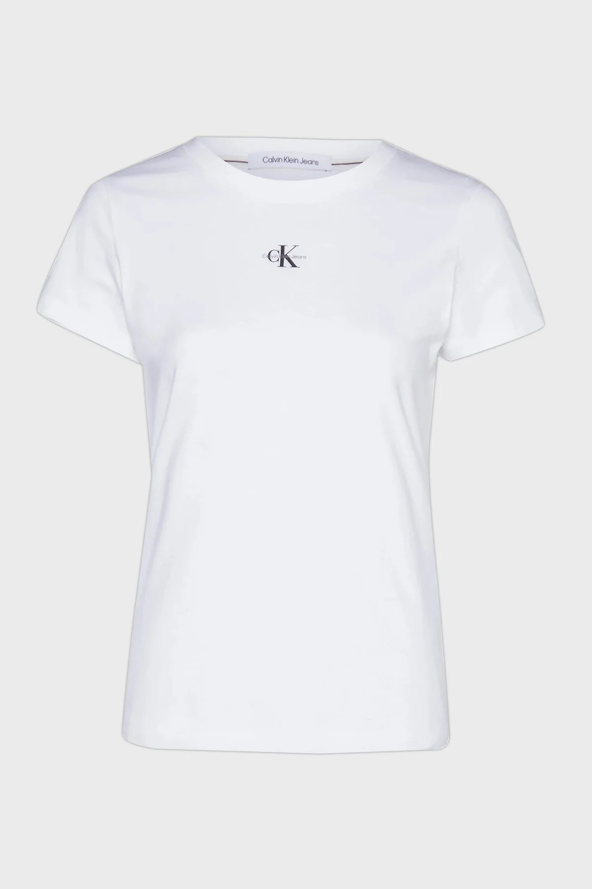 Calvin Klein Pamuklu Slim Fit Bisiklet Yaka J20J220300YAF Bayan T Shirt J20J220300 YAF BEYAZ - 5