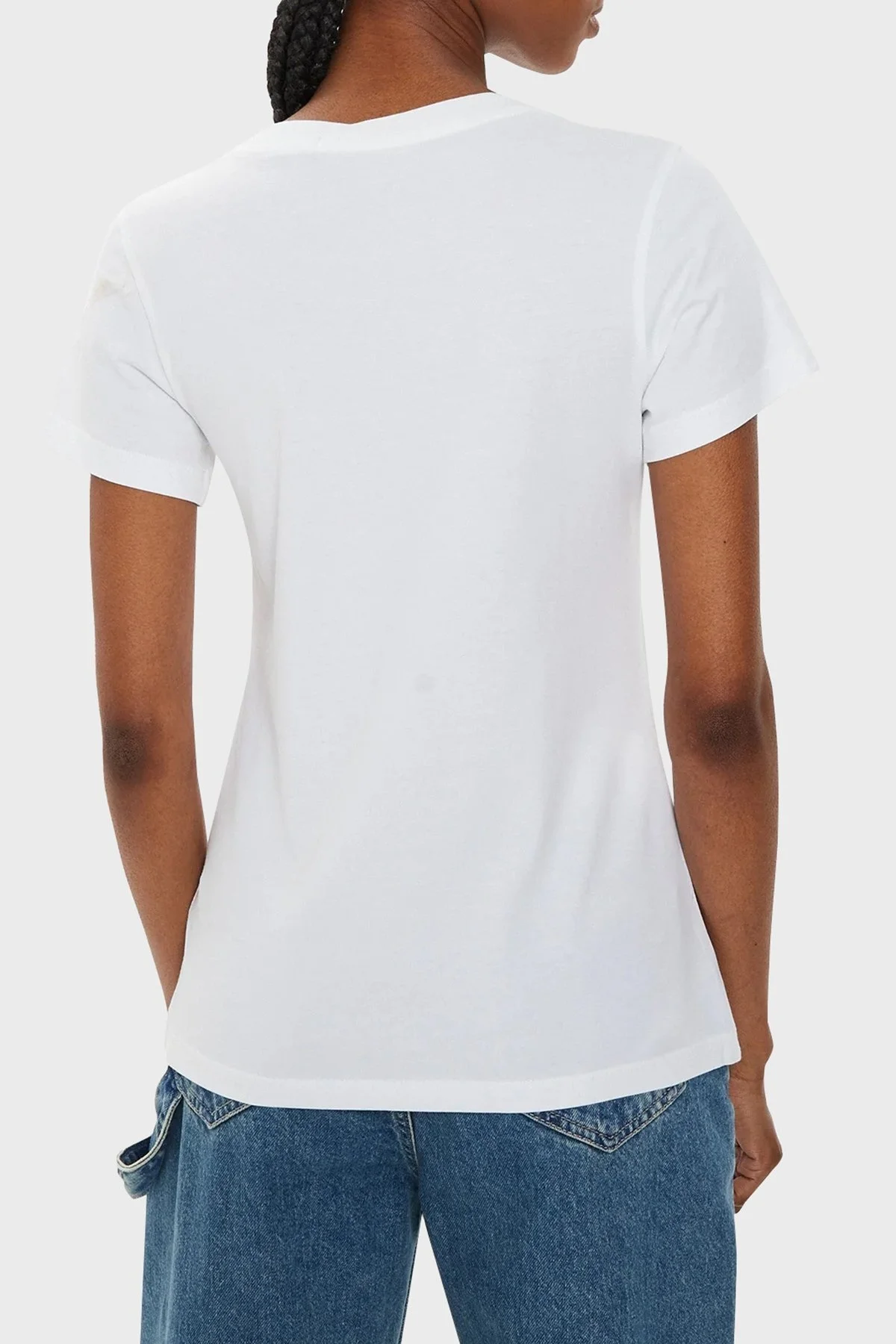 Calvin Klein Pamuklu Slim Fit Bisiklet Yaka J20J223625YAF Bayan T Shirt J20J223625 YAF BEYAZ - 2