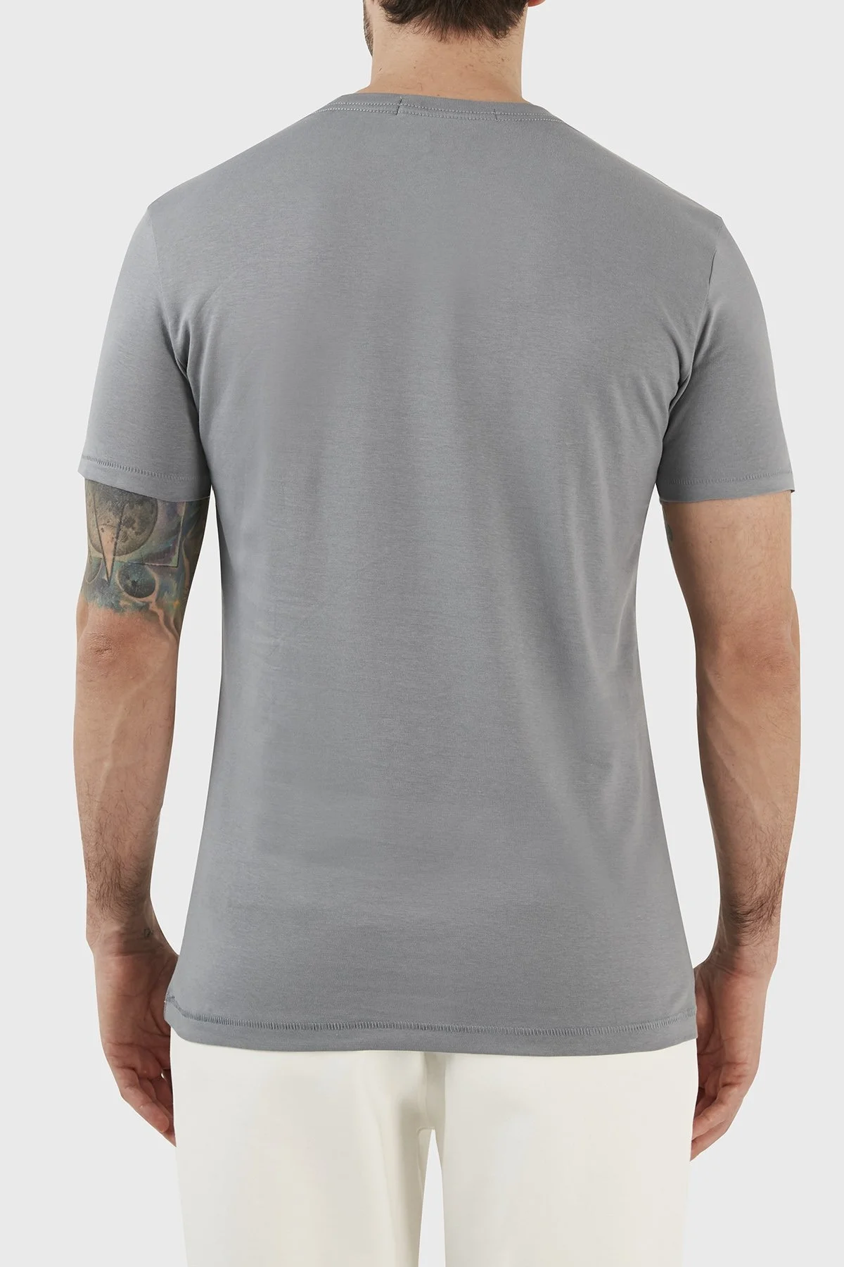 Calvin Klein Pamuklu Slim Fit Bisiklet Yaka J30J322511PN6 Erkek T Shirt J30J322511 PN6 GRİ - 6