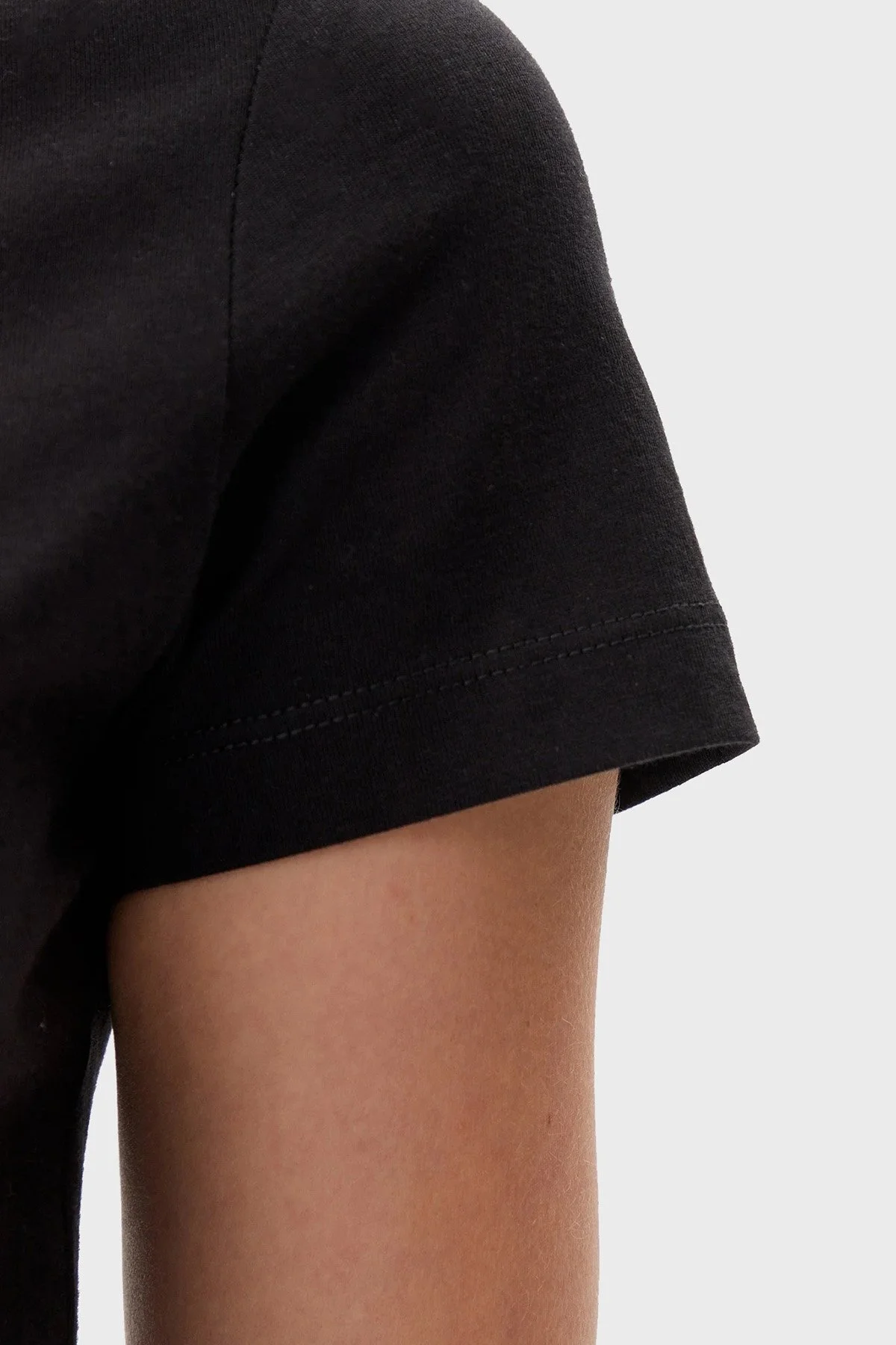 Calvin Klein Pamuklu Slim Fit Bisiklet Yaka Logolu J20J225252BEH Bayan T Shirt J20J225252 BEH SİYAH - 5