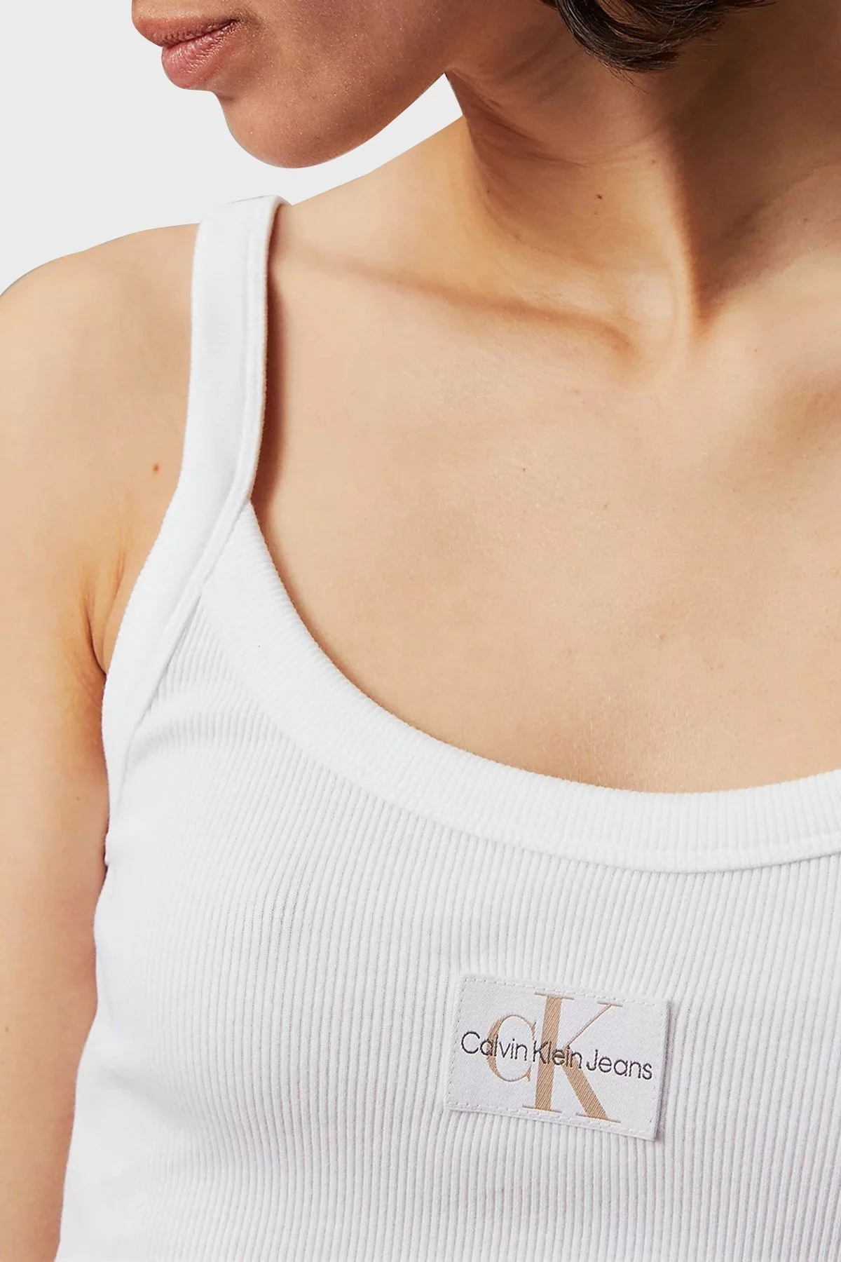 Calvin Klein Pamuklu Slim Fit Bralet J20J223558YAF Bayan Top J20J223558 YAF BEYAZ - 3