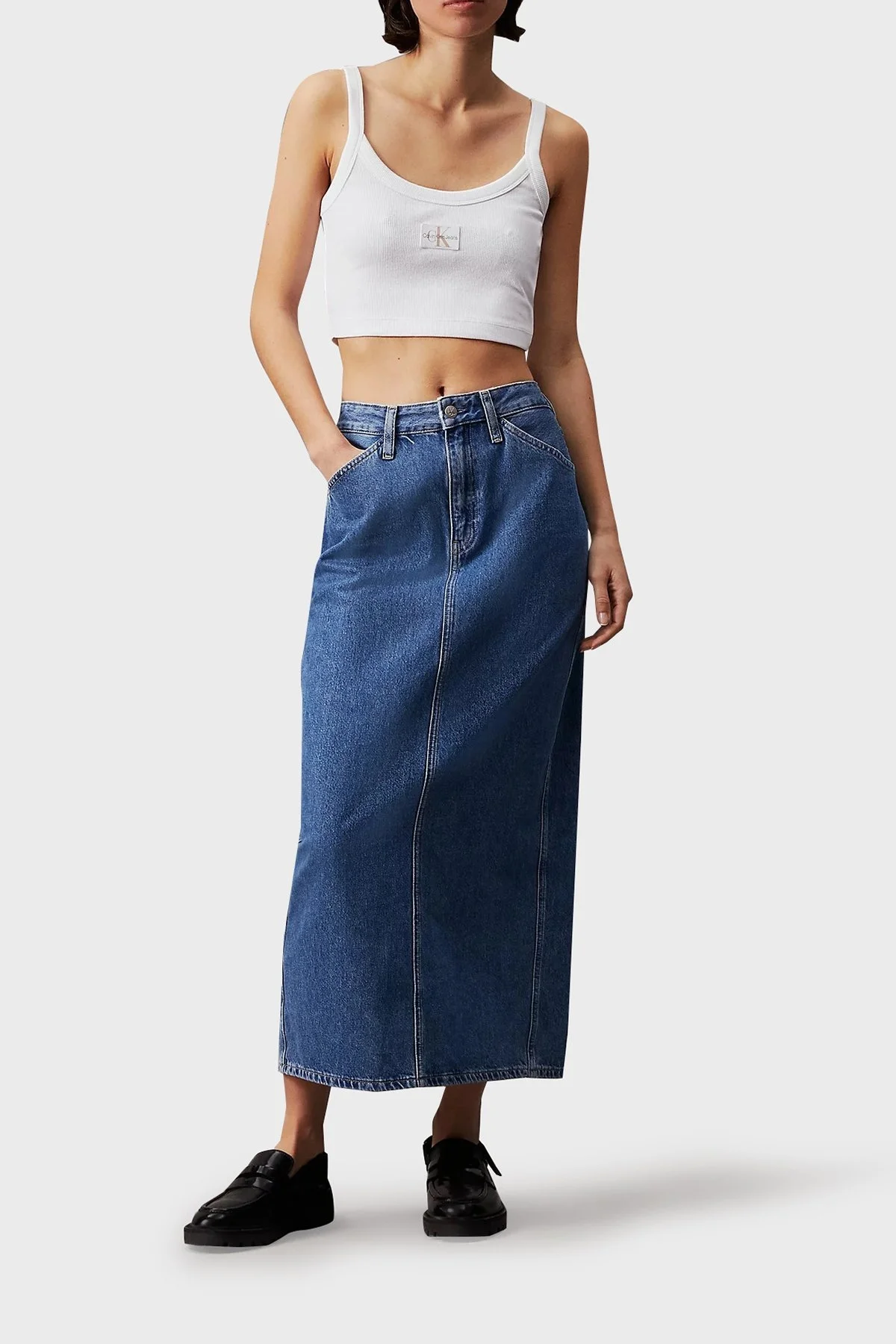 Calvin Klein Pamuklu Slim Fit Bralet J20J223558YAF Bayan Top J20J223558 YAF BEYAZ - 4