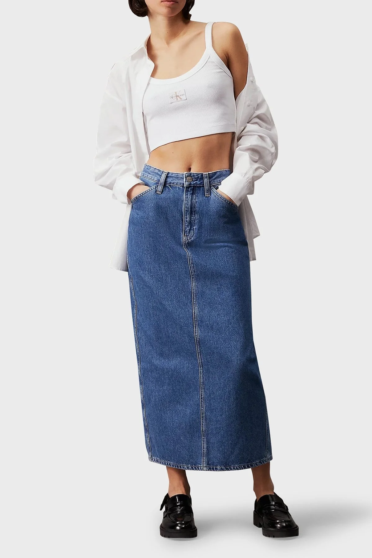 Calvin Klein Pamuklu Slim Fit Bralet J20J223558YAF Bayan Top J20J223558 YAF BEYAZ - 5