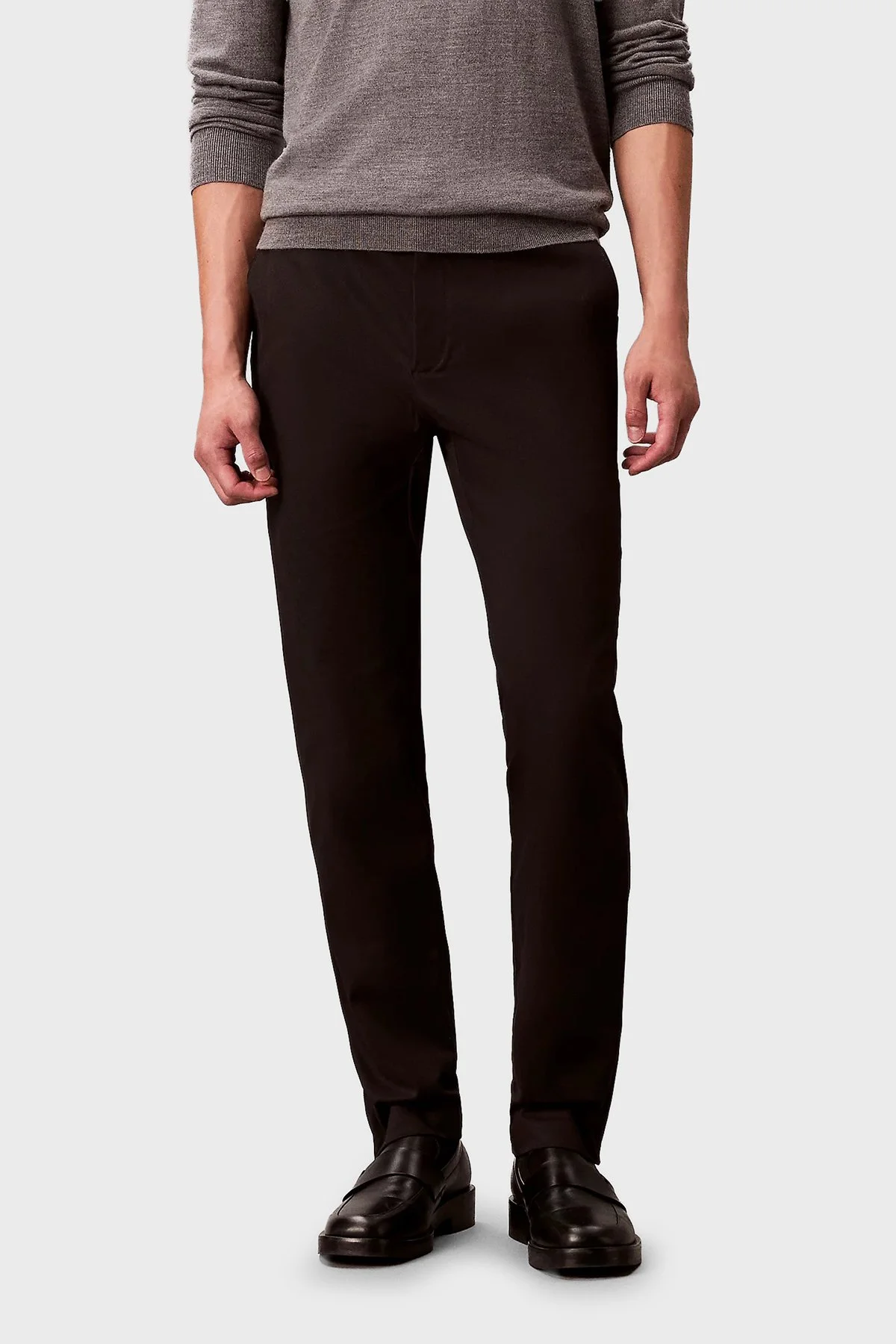 Calvin Klein Pamuklu Slim Fit Dar Paça Chino LV04LD613GUB1 Erkek Pantolon LV04LD613G UB1 SİYAH - 1
