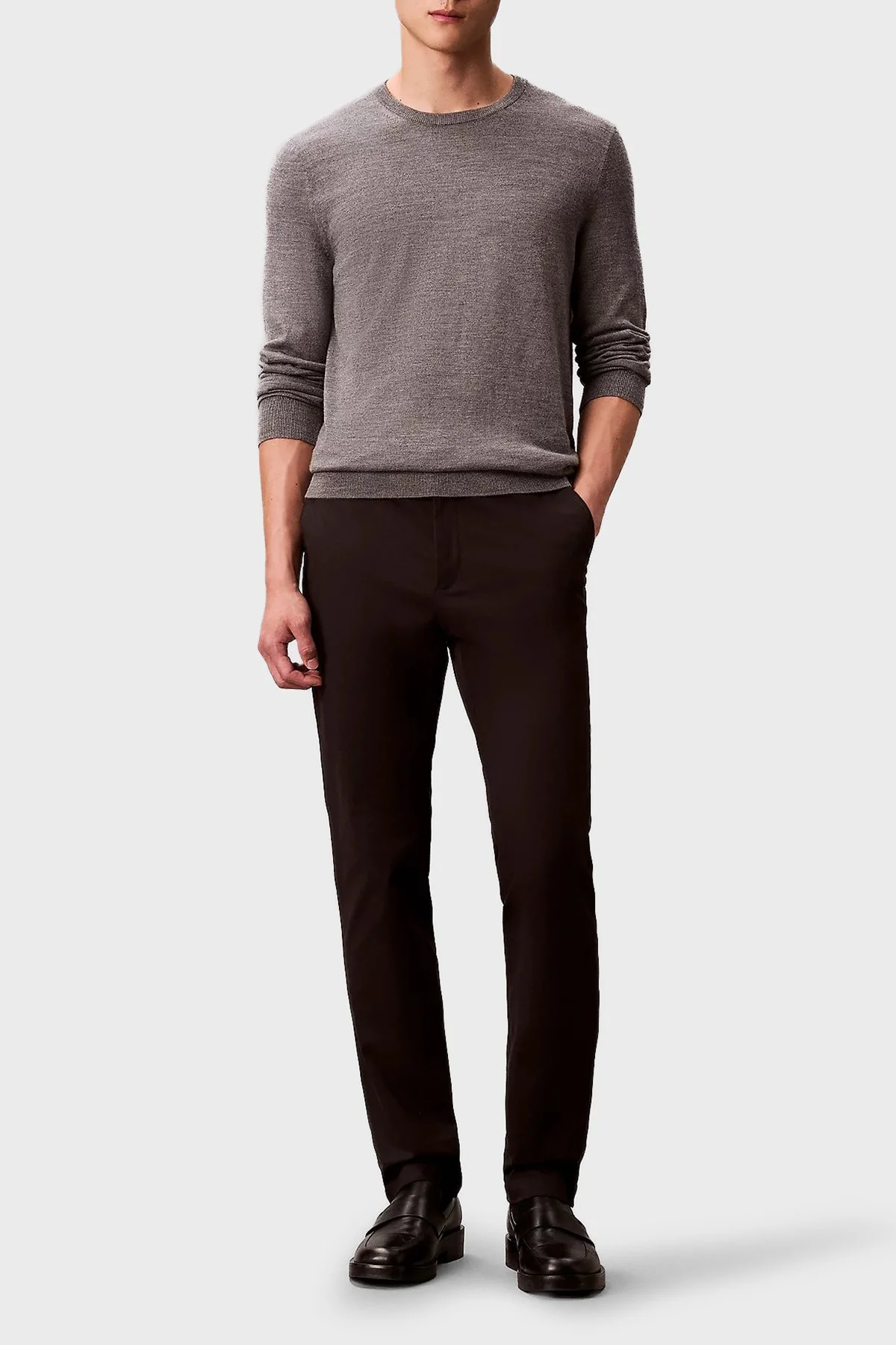 Calvin Klein Pamuklu Slim Fit Dar Paça Chino LV04LD613GUB1 Erkek Pantolon LV04LD613G UB1 SİYAH - 2