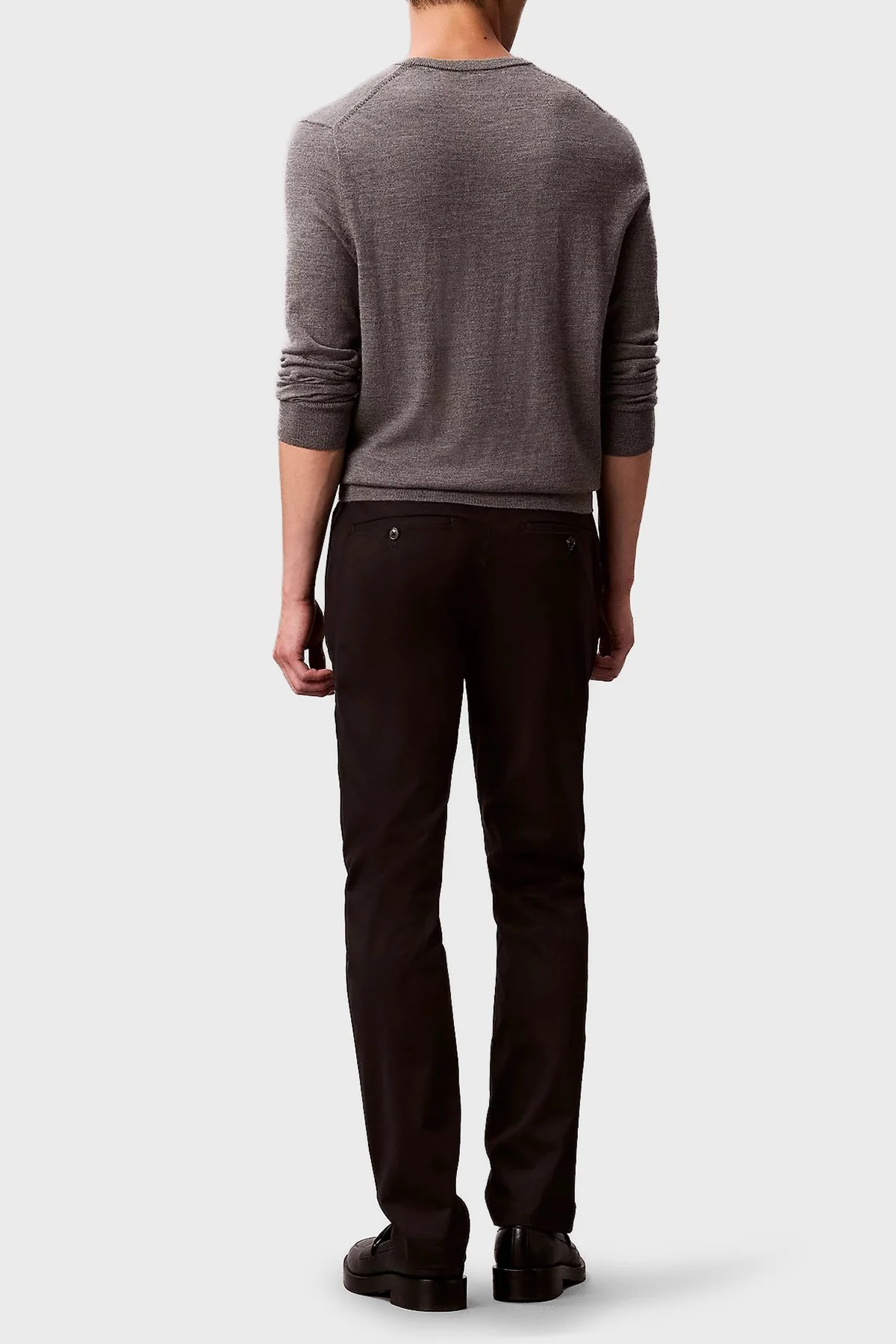 Calvin Klein Pamuklu Slim Fit Dar Paça Chino LV04LD613GUB1 Erkek Pantolon LV04LD613G UB1 SİYAH - 3