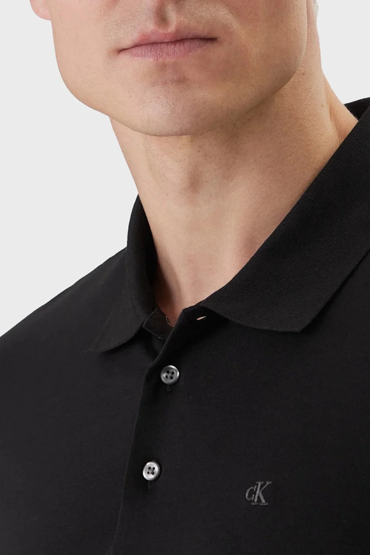Calvin Klein Pamuklu Slim Fit Düğmeli LV04LF200GUB1 Erkek Polo LV04LF200G UB1 SİYAH - 4