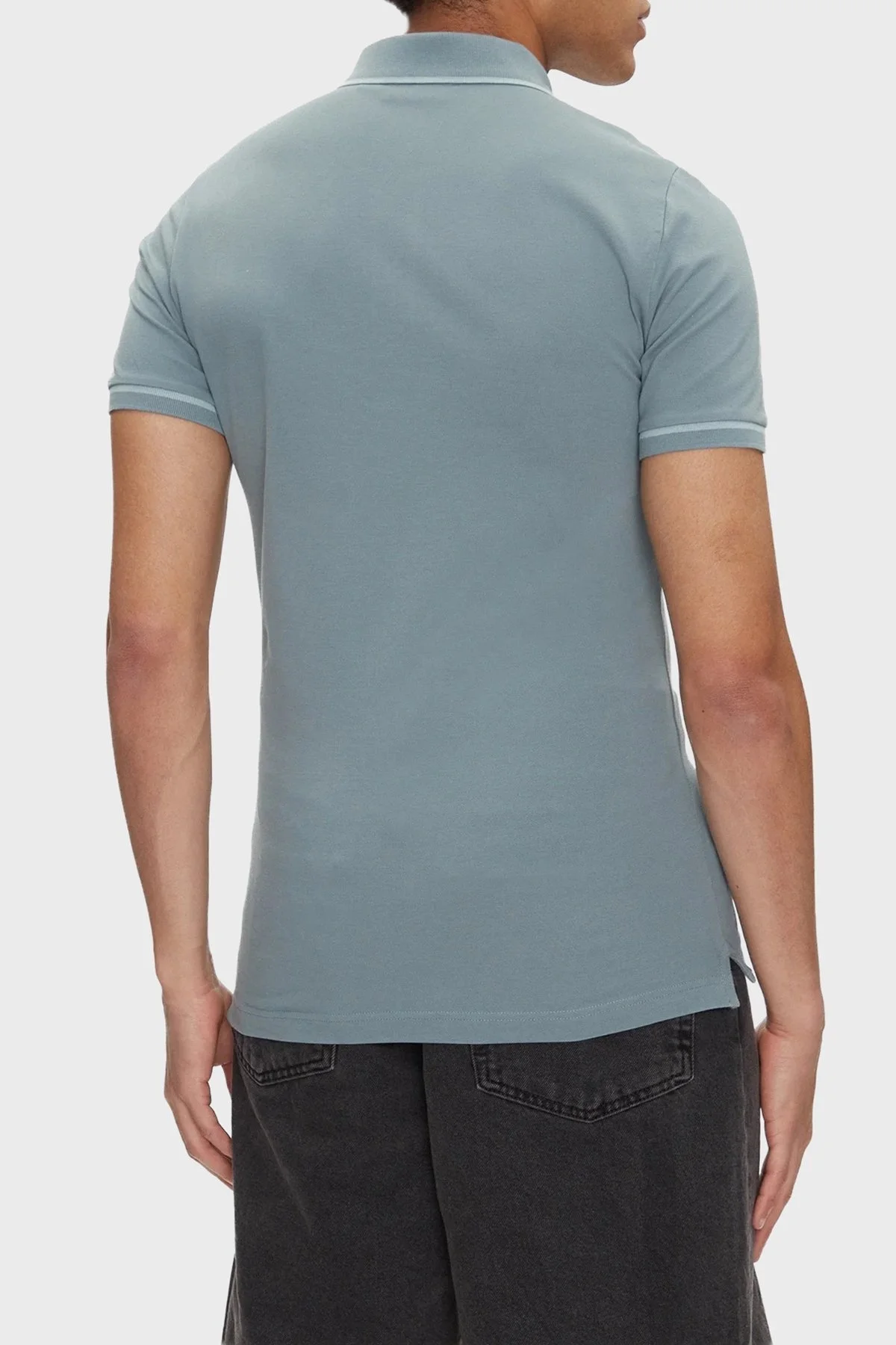 Calvin Klein Pamuklu Slim Fit Düğmeli Yaka Polo T Shirt J30J315603CKM Erkek Polo Yaka T Shirt J30J315603 CKM AÇIK MAVİ - 8