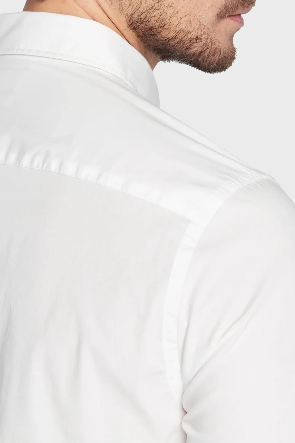 Calvin Klein Pamuklu Slim Fit İnce Poplin Streç Erkek Gömlek K10K110856 YAF BEYAZ - 10