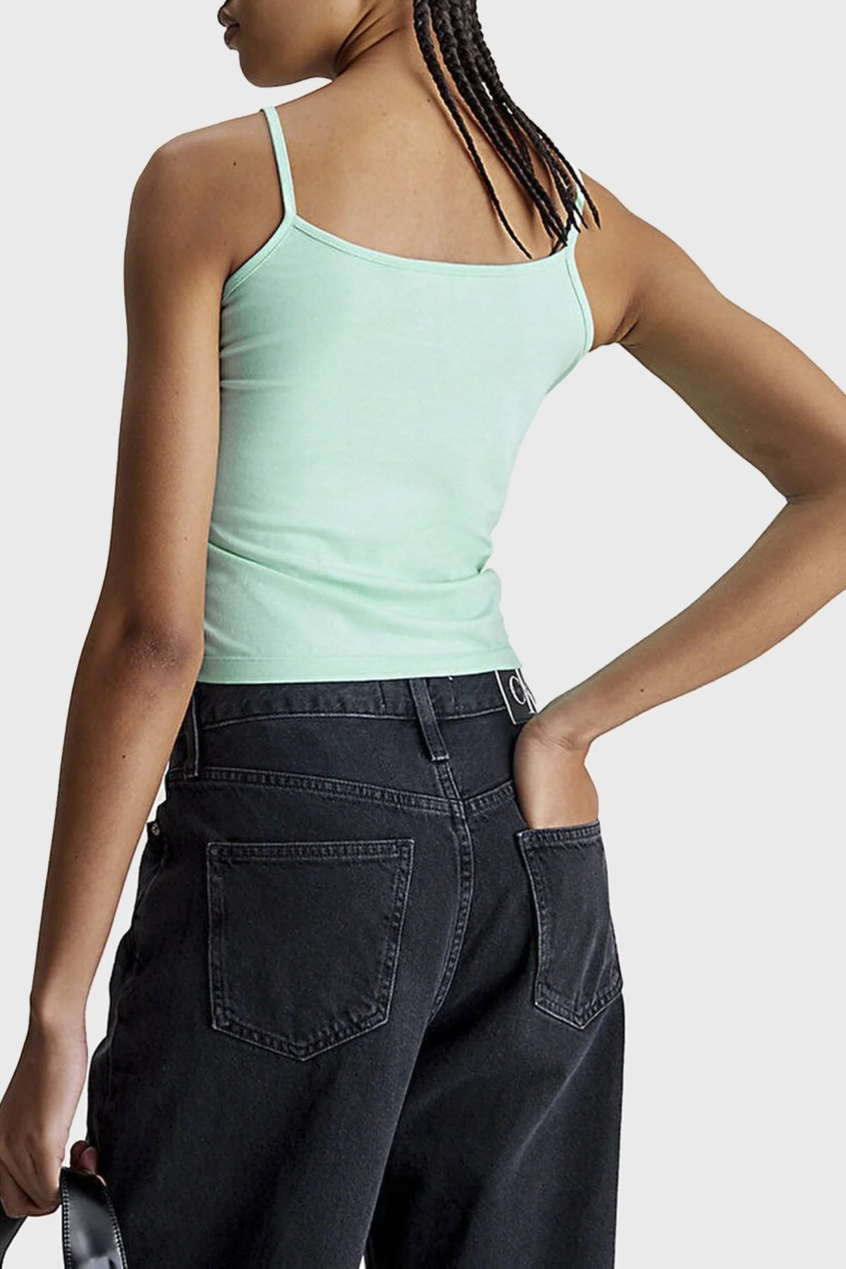 Calvin Klein Pamuklu Slim Fit İp Askılı J20J223105CCP Bayan Top J20J223105 CCP AÇIK MAVİ - 2