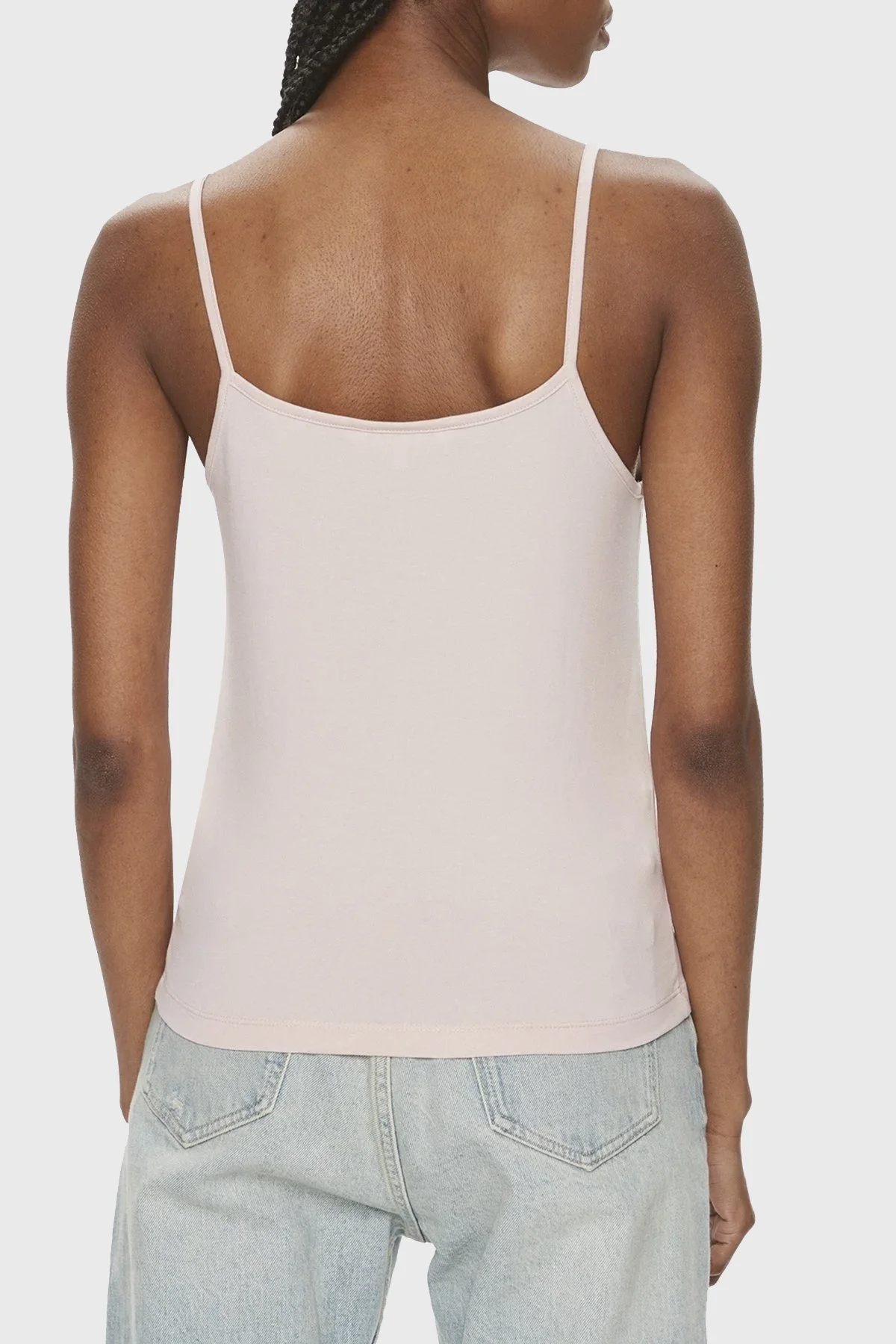 Calvin Klein Pamuklu Slim Fit İp Askılı J20J223105TF6 Bayan Top J20J223105 TF6 PUDRA - 2