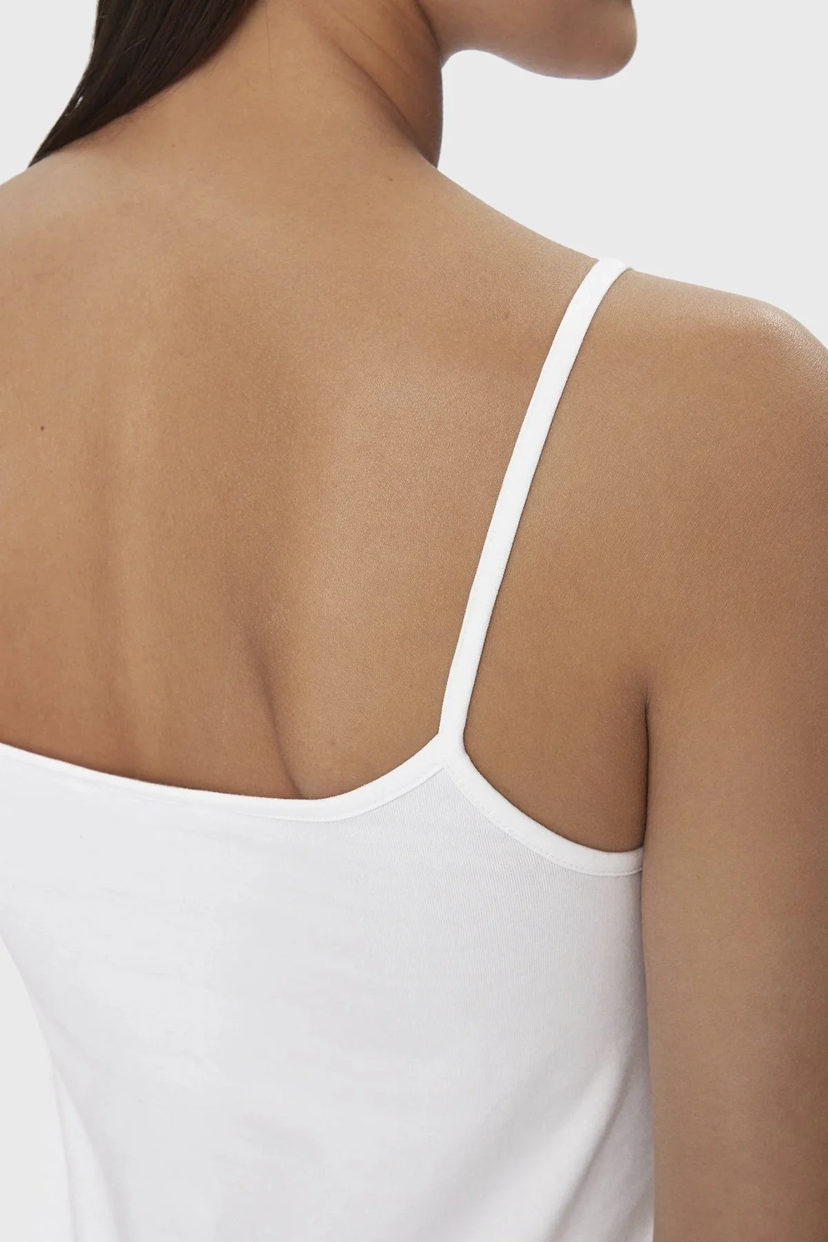 Calvin Klein Pamuklu Slim Fit İp Askılı J20J223105YAF Bayan Top J20J223105 YAF BEYAZ - 4