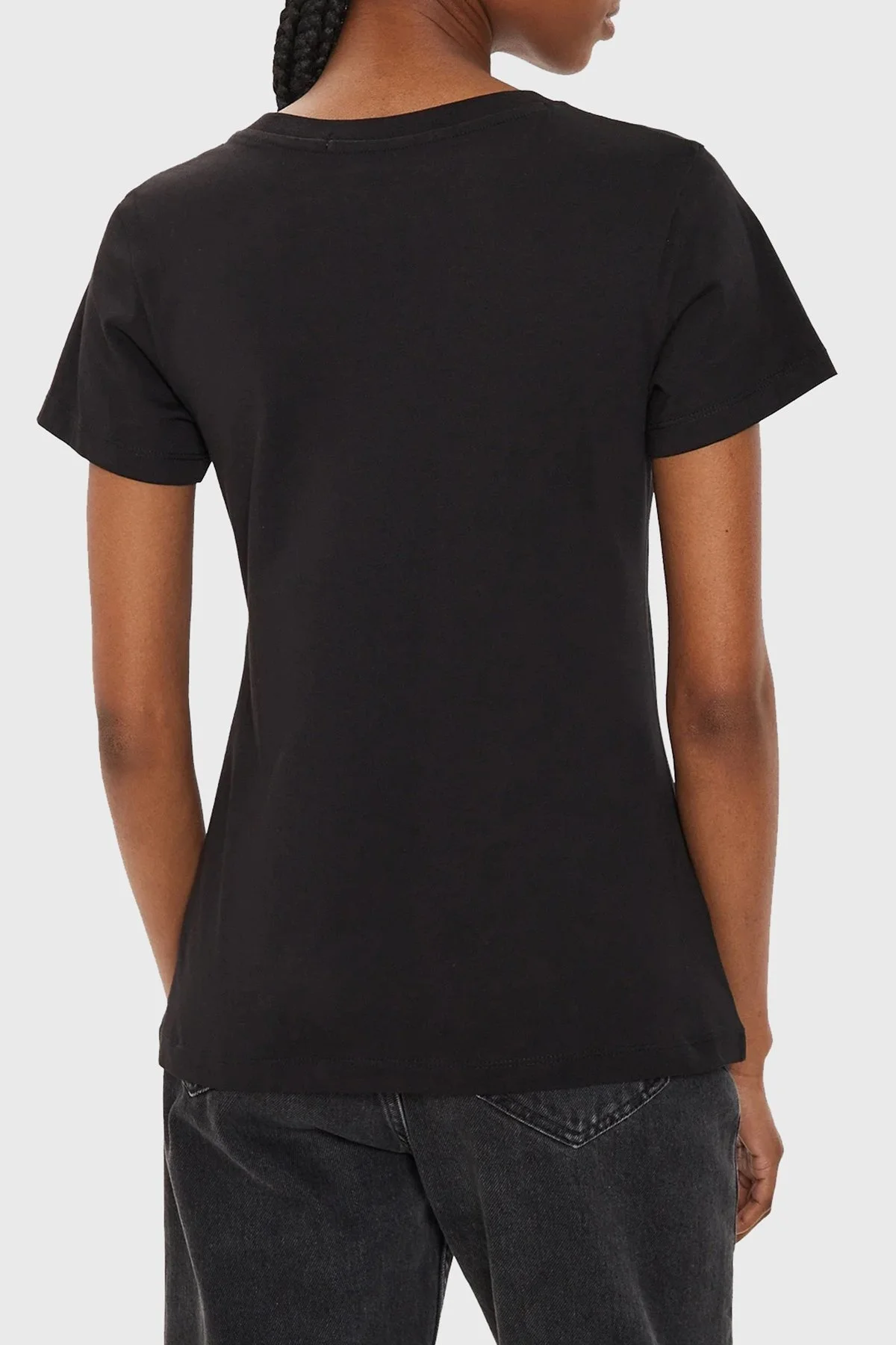 Calvin Klein Pamuklu Slim Fit J20J223625BEH Bayan T Shirt J20J223625 BEH SİYAH - 2
