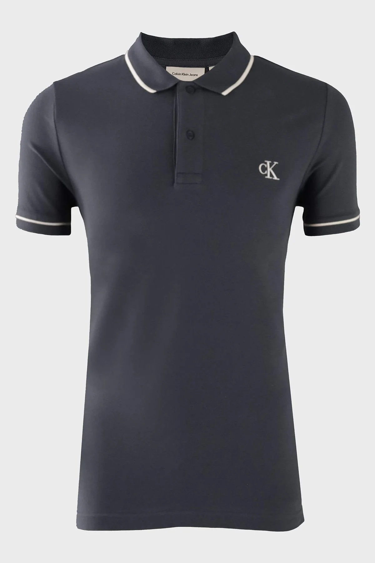 Calvin Klein Pamuklu Slim Fit J30J315603CGE Erkek Polo Yaka T Shirt J30J315603 CGE LACİVERT - 8