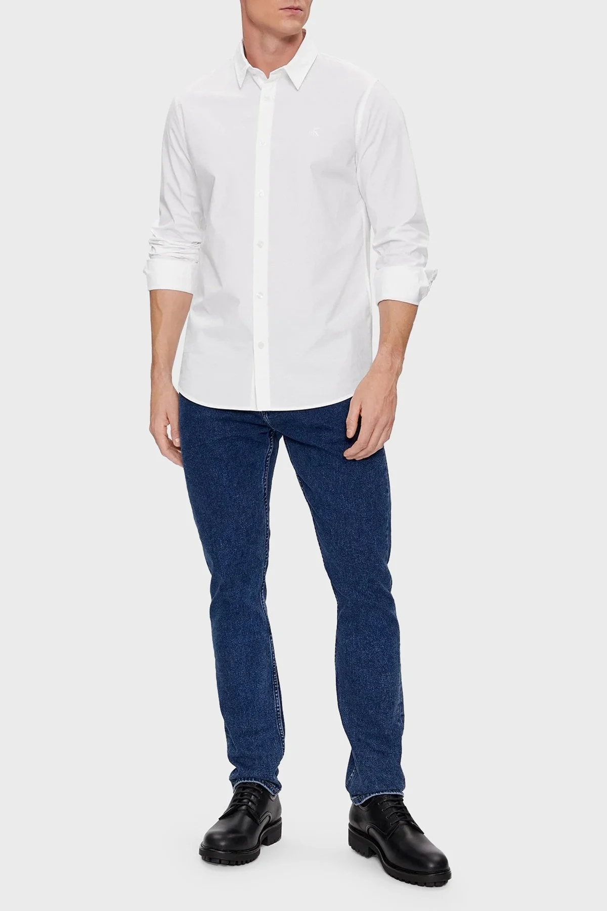 Calvin Klein Pamuklu Slim Fit J30J324614YAF Erkek Gömlek J30J324614 YAF BEYAZ - 3
