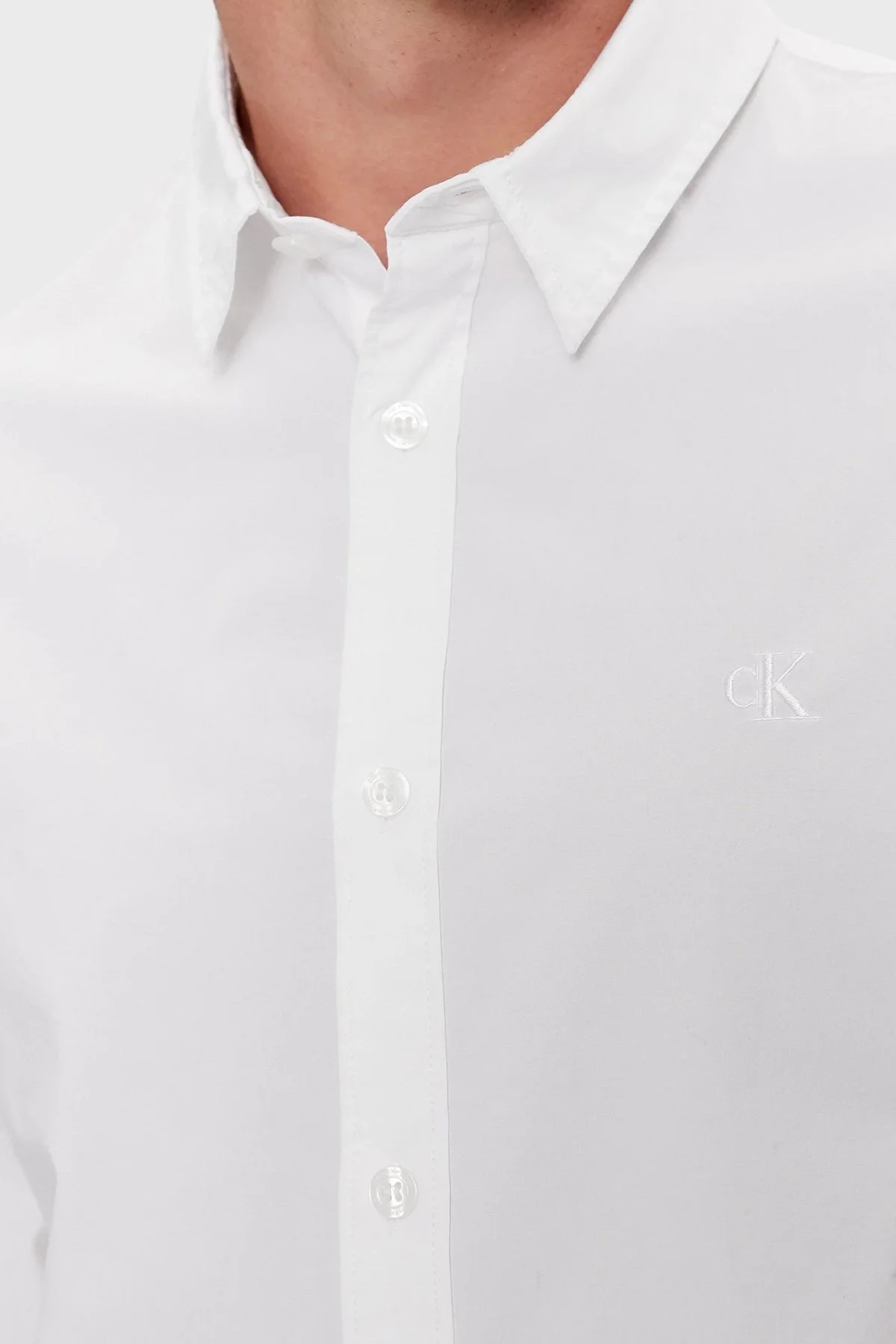 Calvin Klein Pamuklu Slim Fit J30J324614YAF Erkek Gömlek J30J324614 YAF BEYAZ - 5