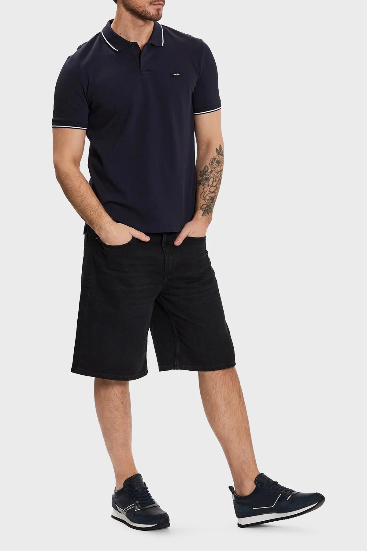 Calvin Klein Pamuklu Slim Fit K10K110596CHW Erkek Polo T Shirt K10K110596 CHW LACİVERT - 2