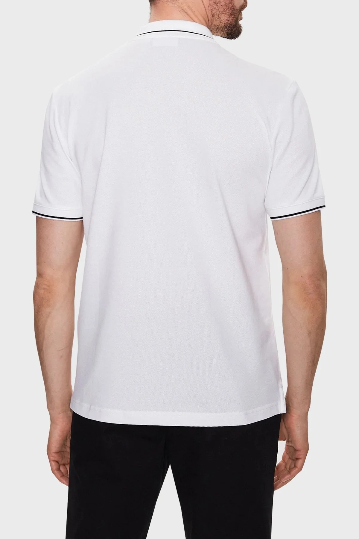 Calvin Klein Pamuklu Slim Fit K10K110596YAF Erkek Polo T Shirt K10K110596 YAF BEYAZ - 3