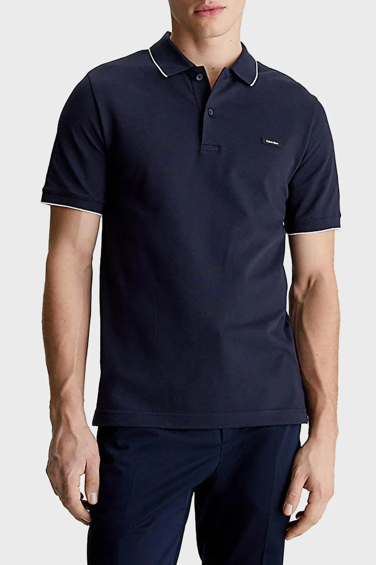 Calvin Klein Pamuklu Slim Fit K10K112751CEF Erkek Polo Yaka T Shirt K10K112751 CEF LACİVERT - 6