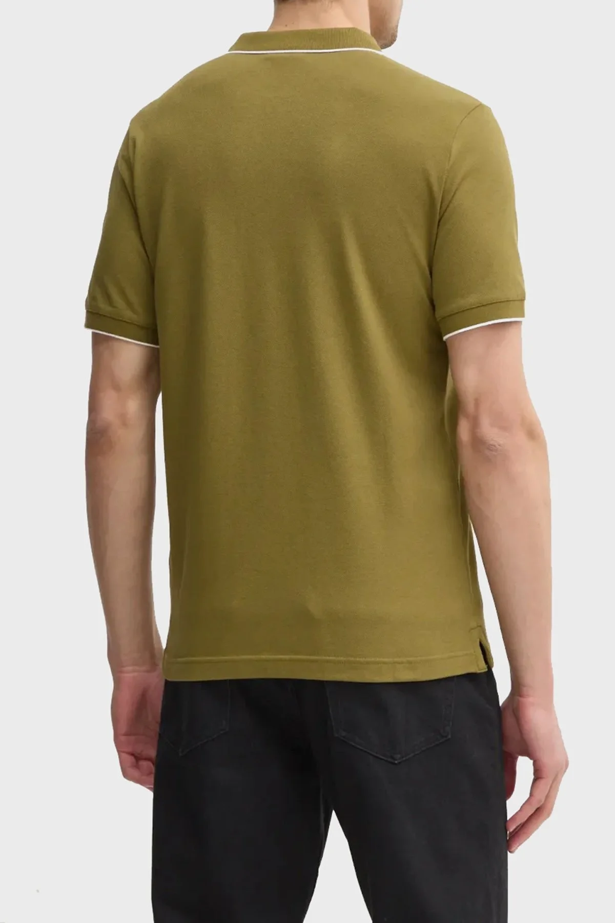 Calvin Klein Pamuklu Slim Fit K10K112751LHT Erkek Polo Yaka T Shirt K10K112751 LHT HAKİ - 7